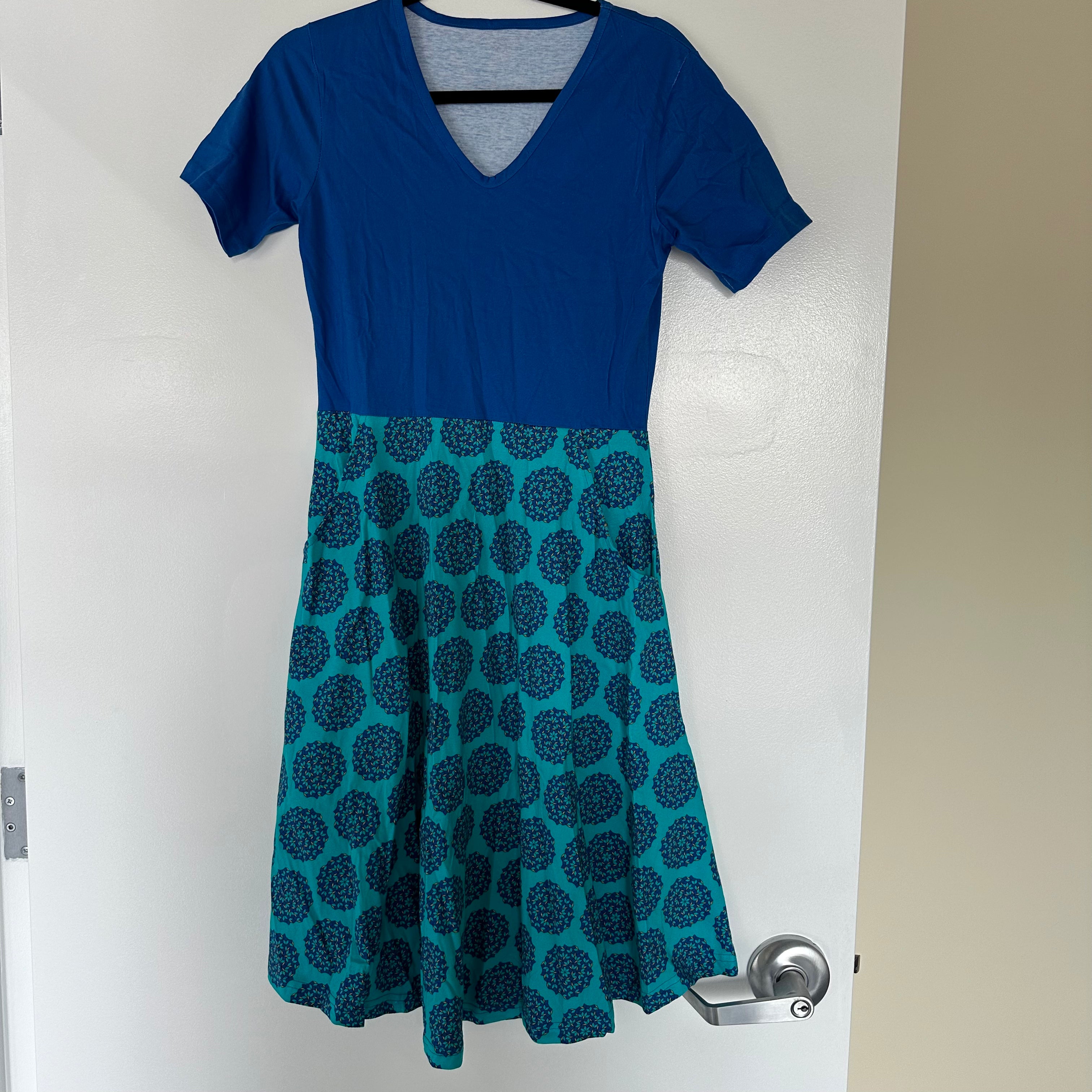 Penrose Tiling Adults Dress Sample (Cobalt Blue Top) - XS