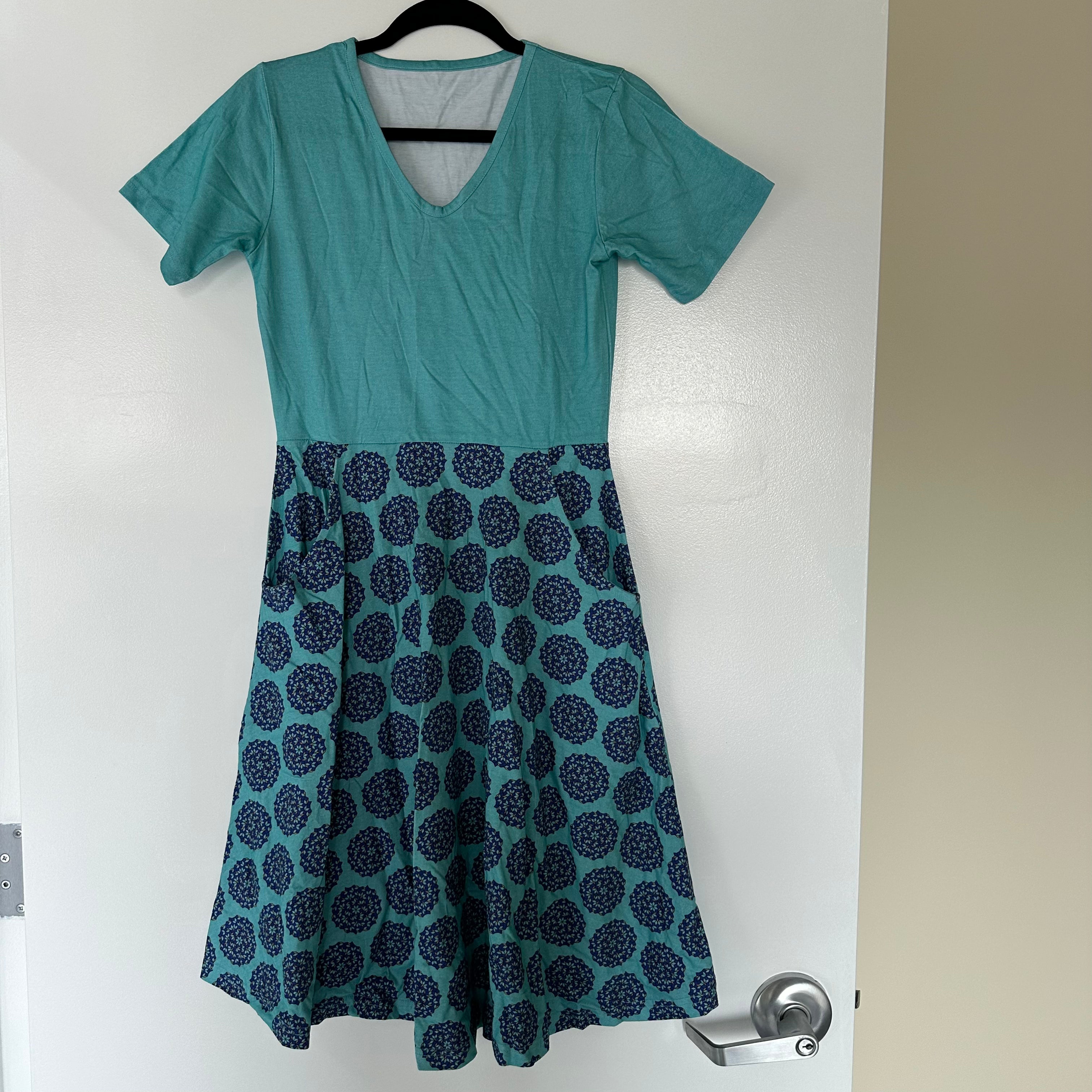 Penrose Tiling Adults Dress Sample (Light Blue Top) - XS