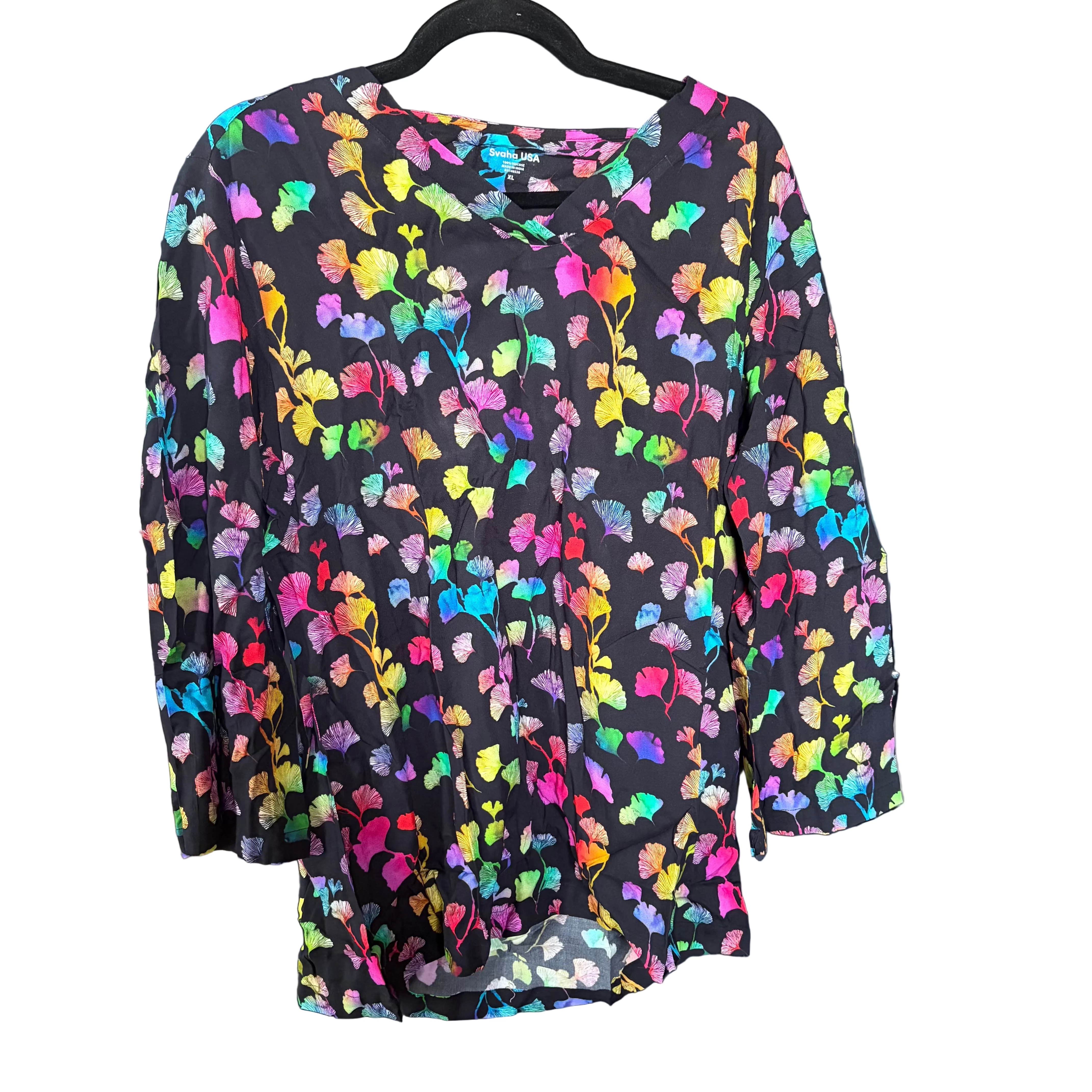 Rainbow Ginkgo Leaves Top Sample - XL