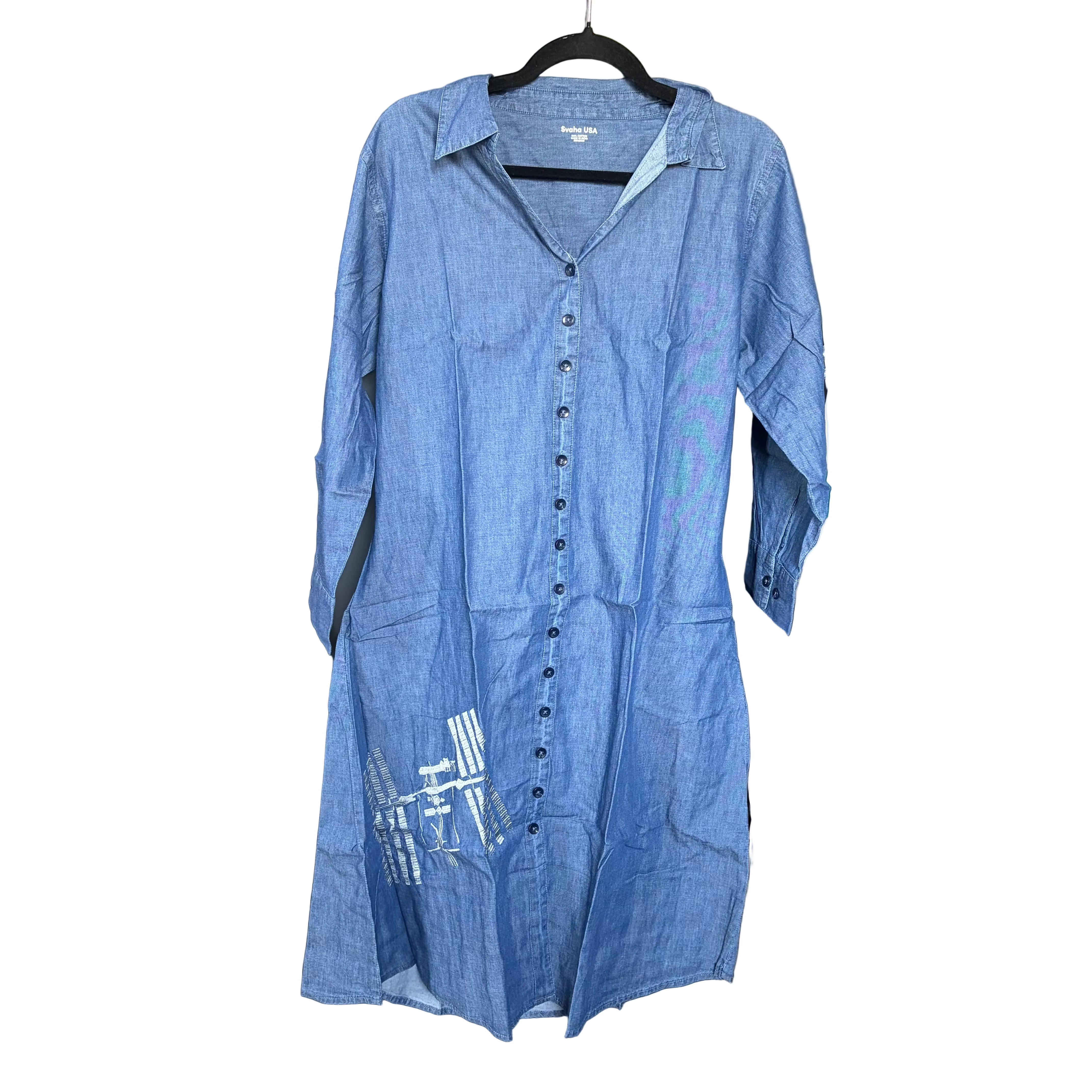 ISS Embroidery Denim Dress Sample - L