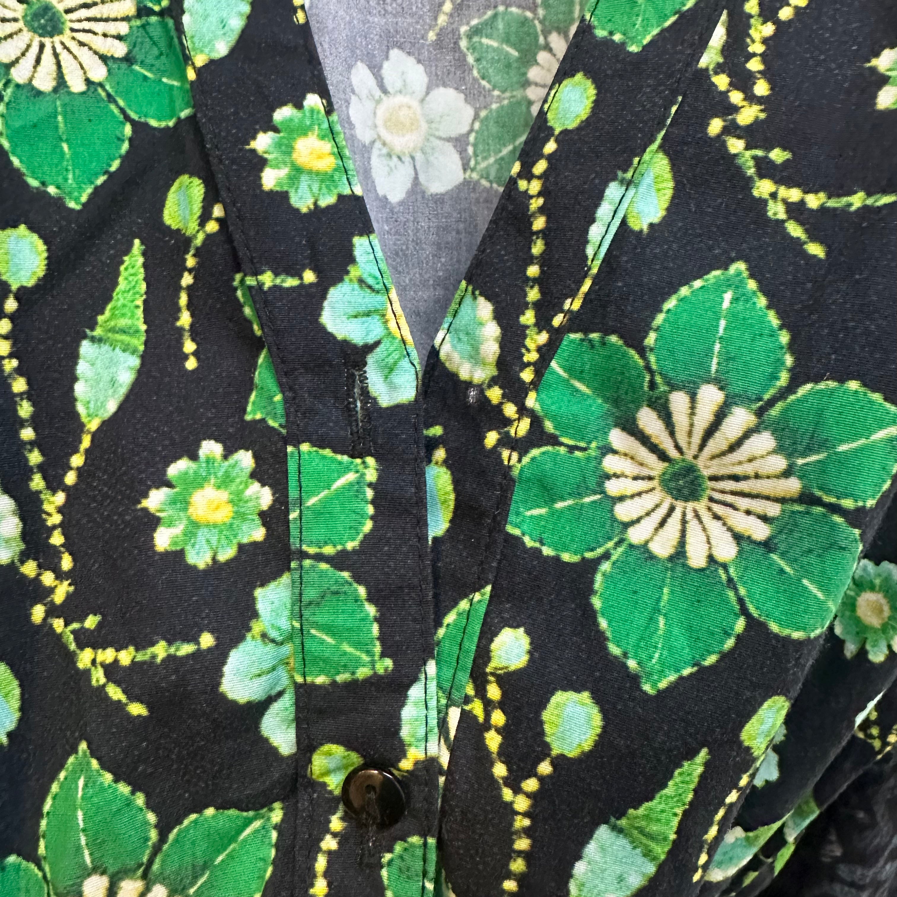 Green Floral Dress Sample - M