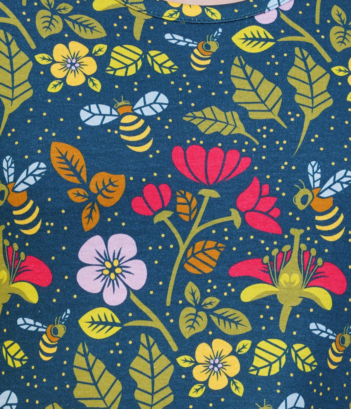 Pollinator 3/4th Sleeves Midi Dress (With Waist Seam)