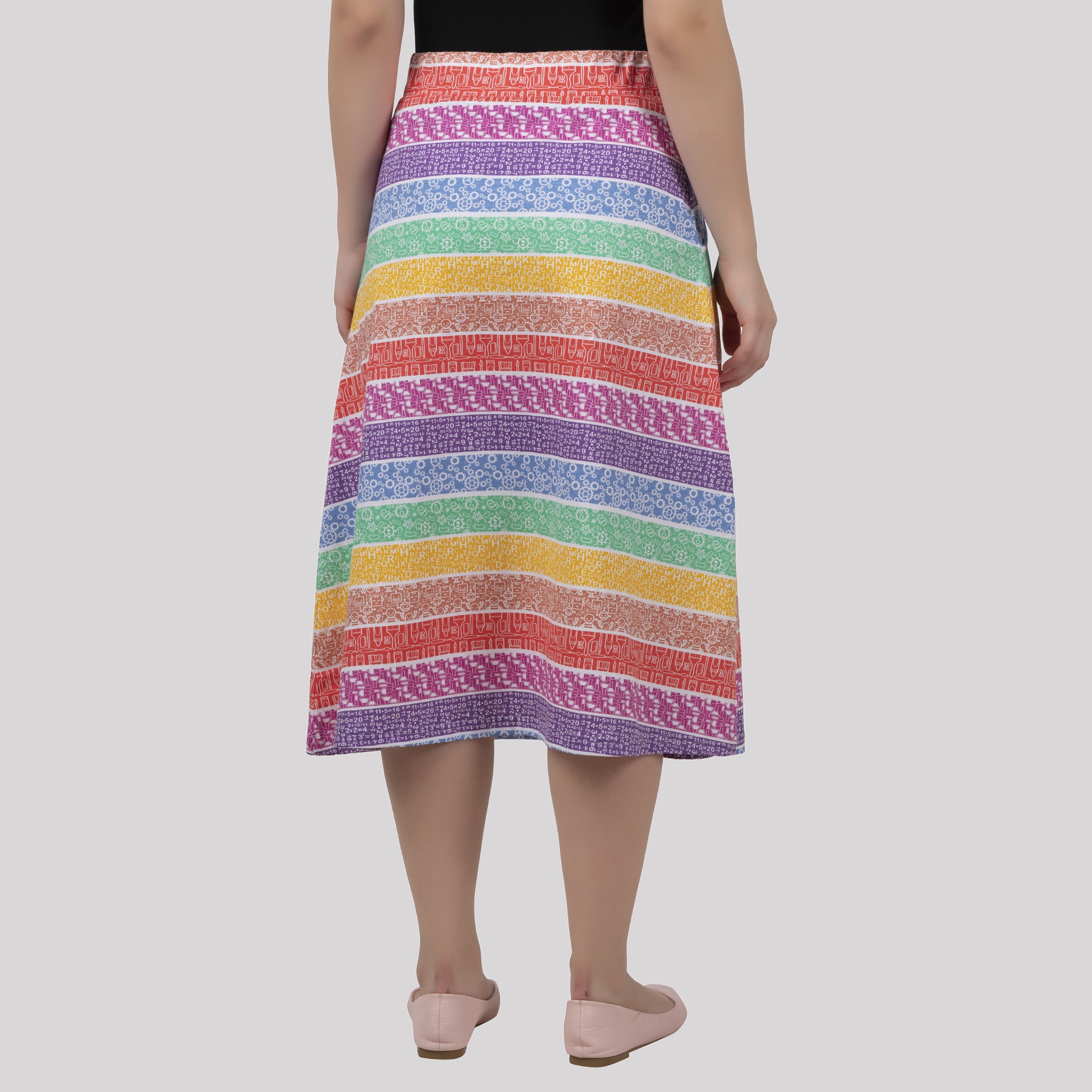 STEAM Rainbow Midi Skirt