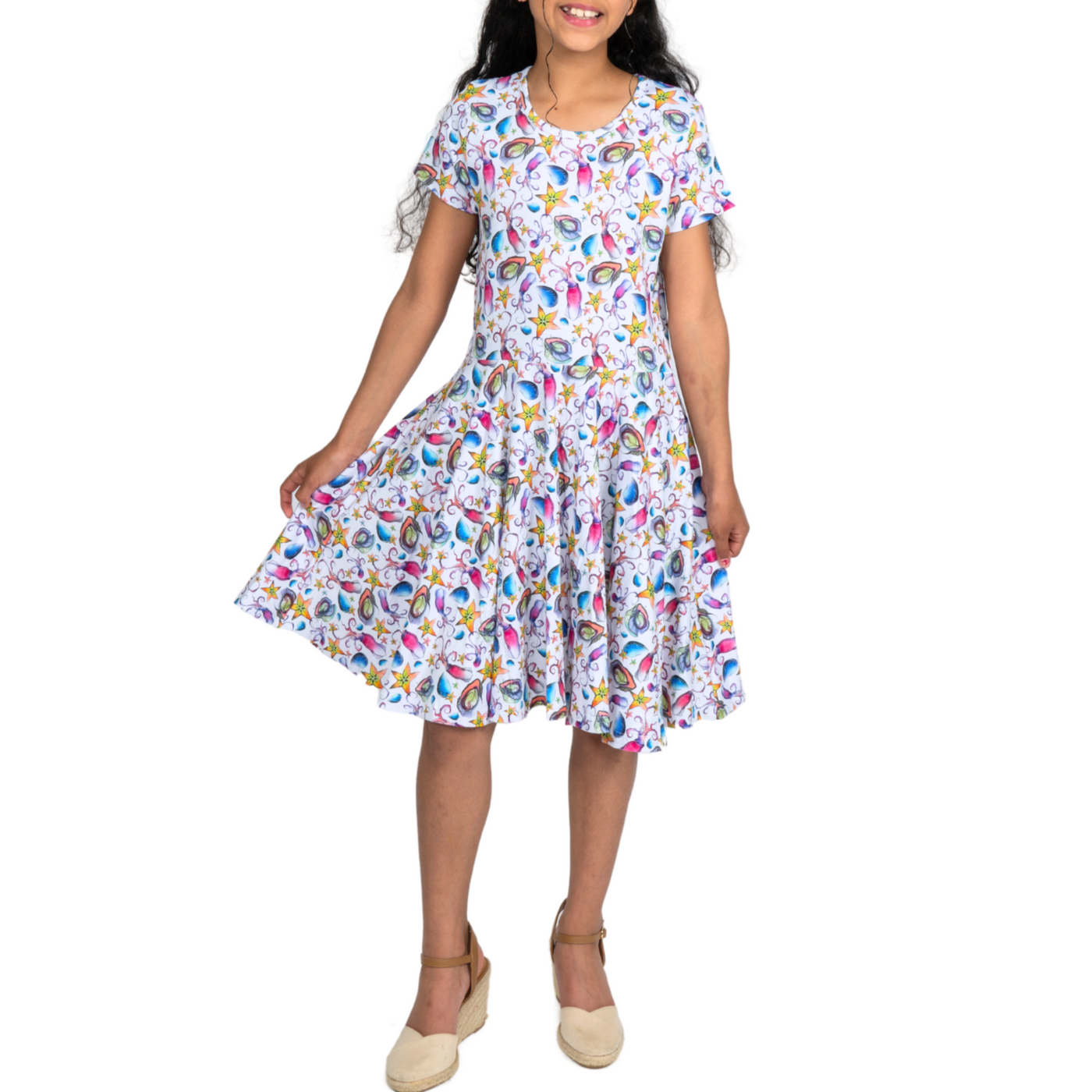 Sea Life Kids Dress Sample - 11/12 YEARS