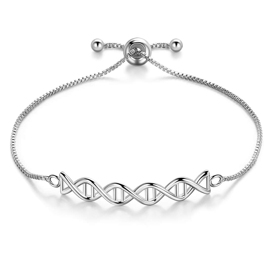 DNA Double Helix Sterling Silver Bracelet