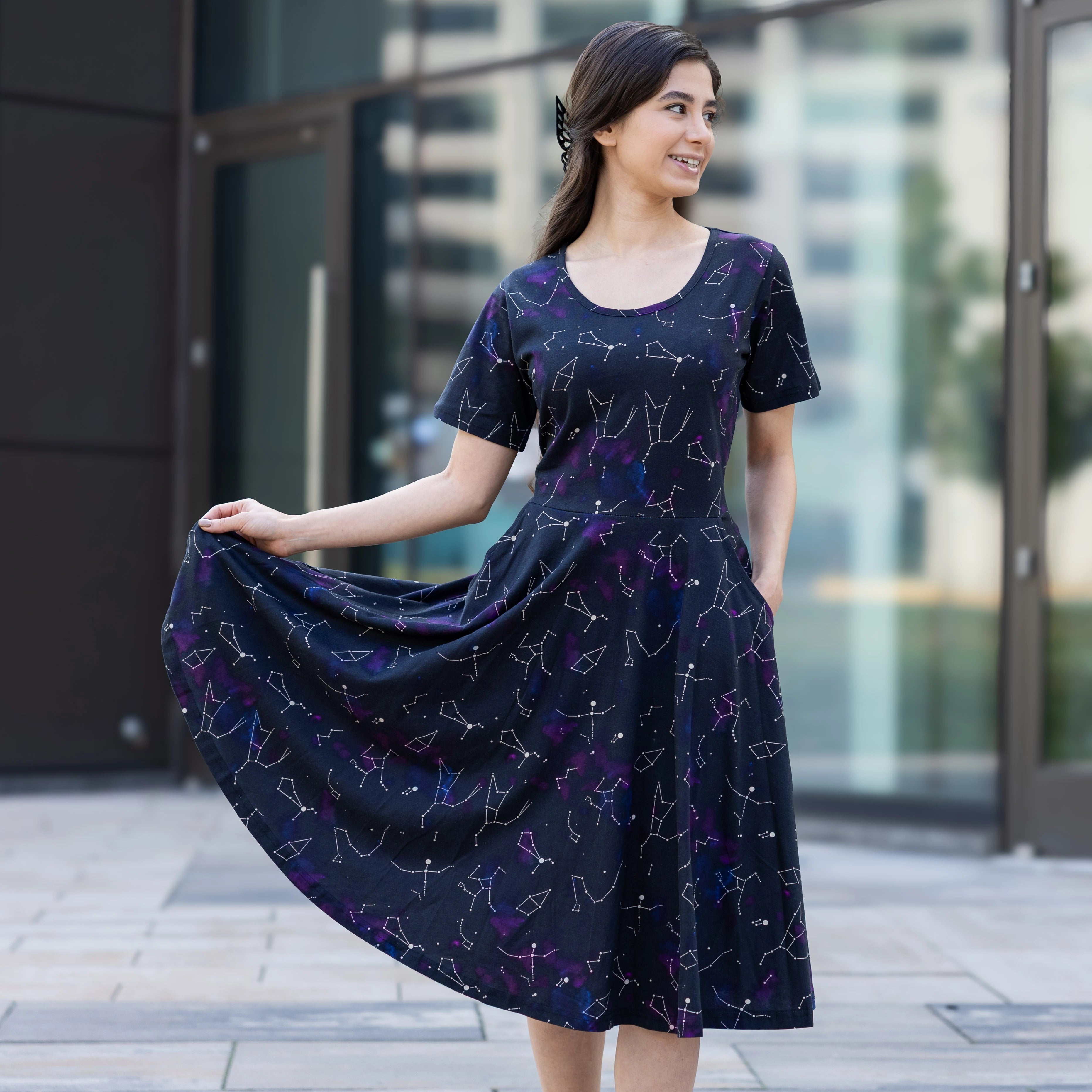 Stardust Symphony Glow-in-the-Dark Twirl Dress