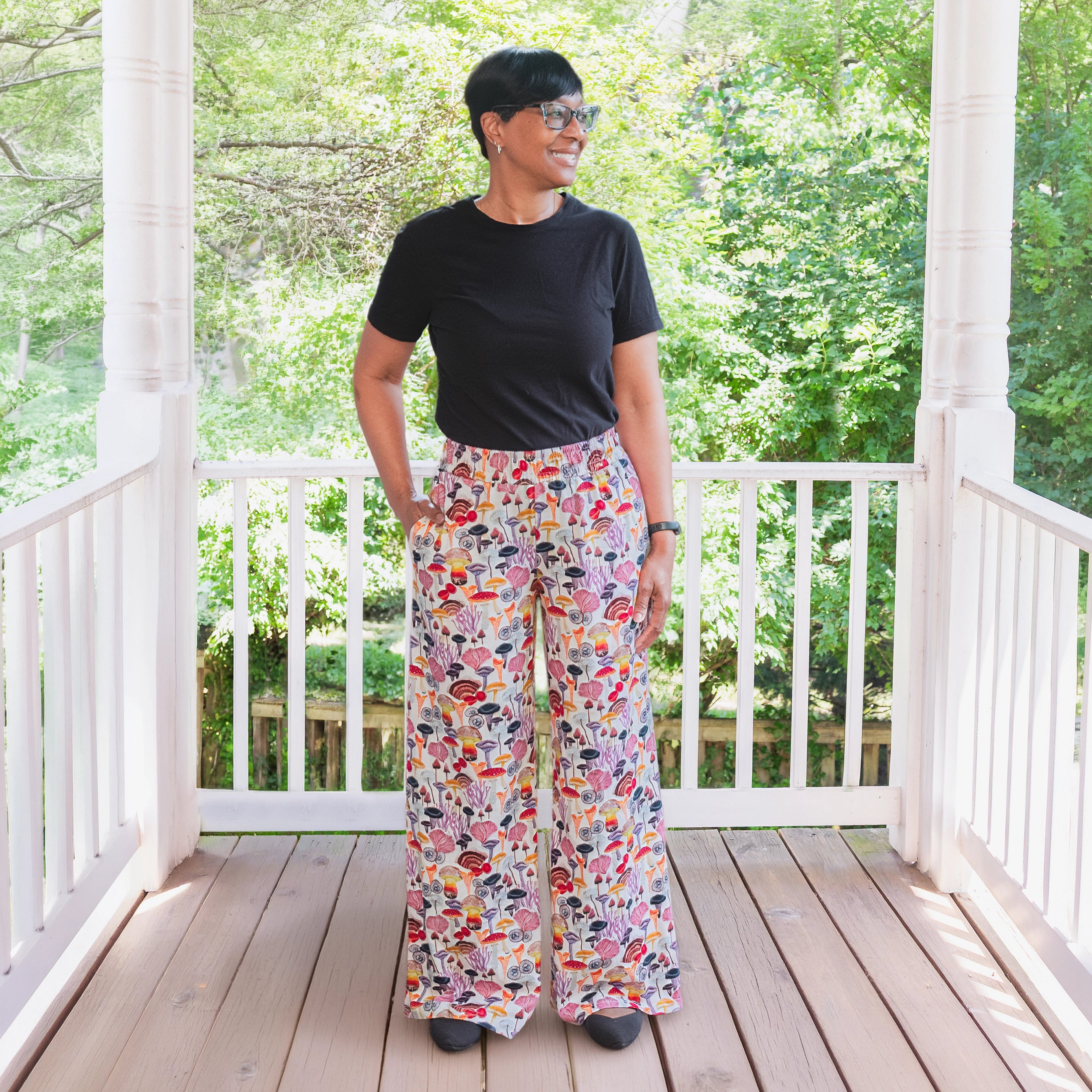 Shroom Bloom Palazzo Pants with Pockets