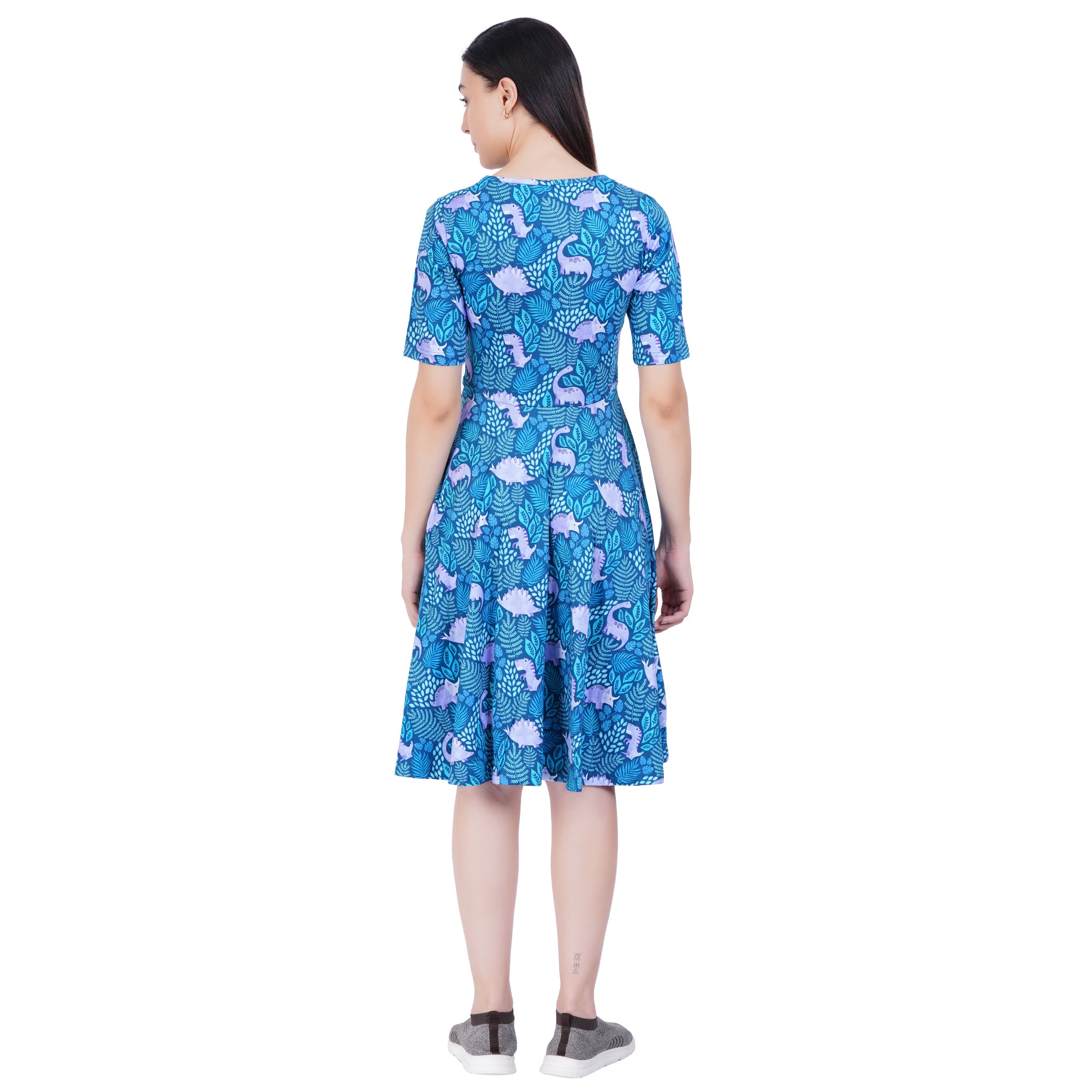 Tropical Dinosaur Twirl Dress