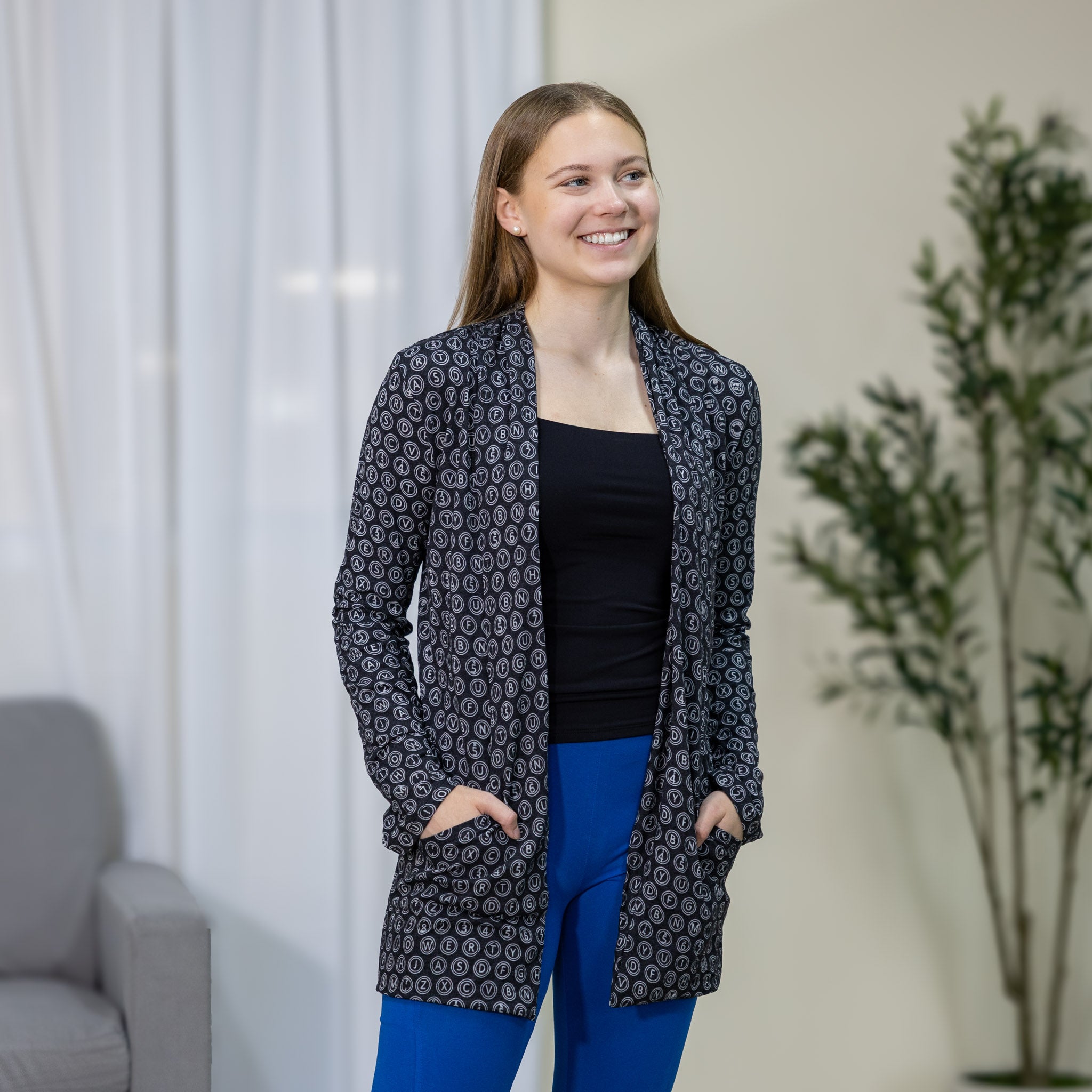 Typewriter Keys Burnout Cardigan