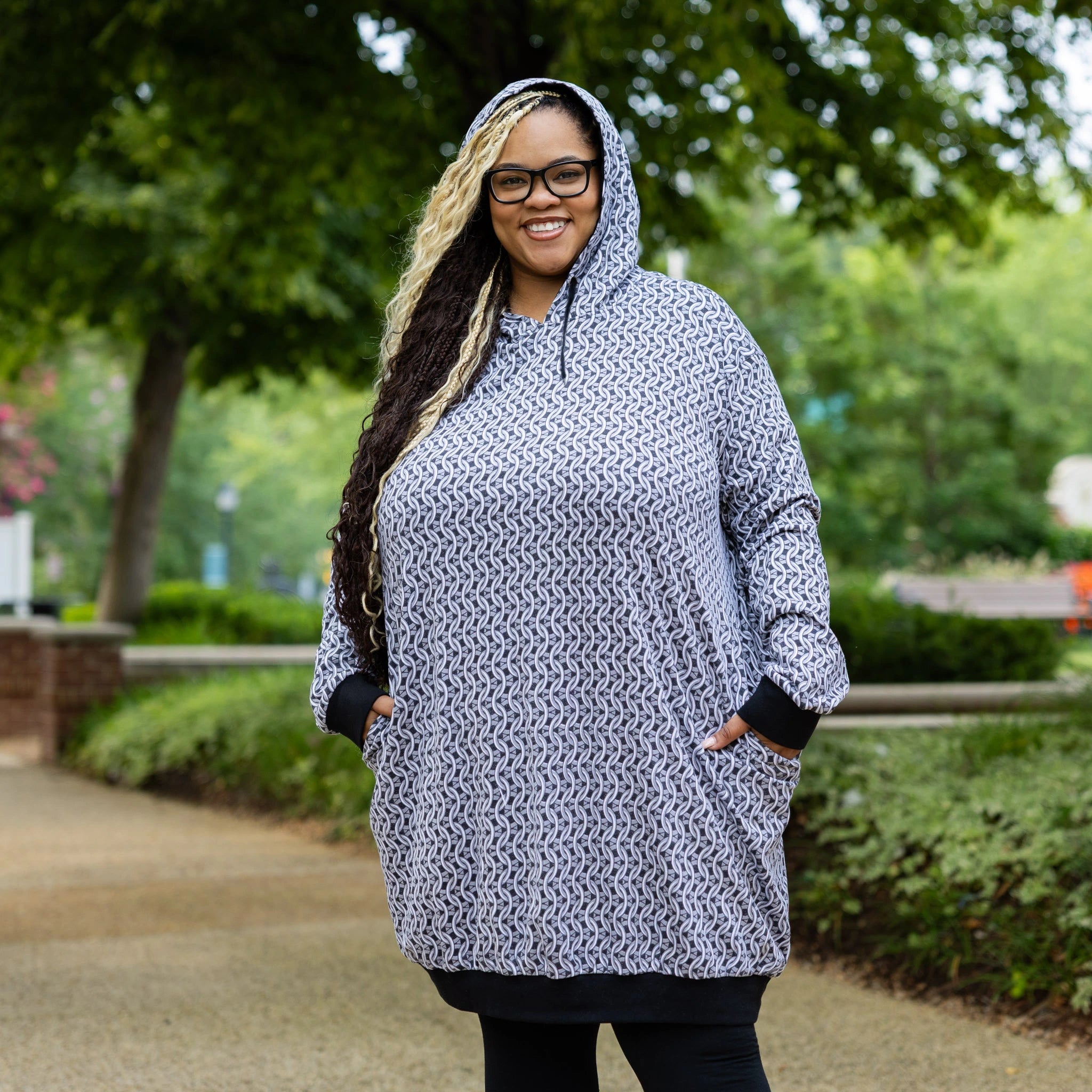 Chainmail Long Sleeve Hoodie Dress