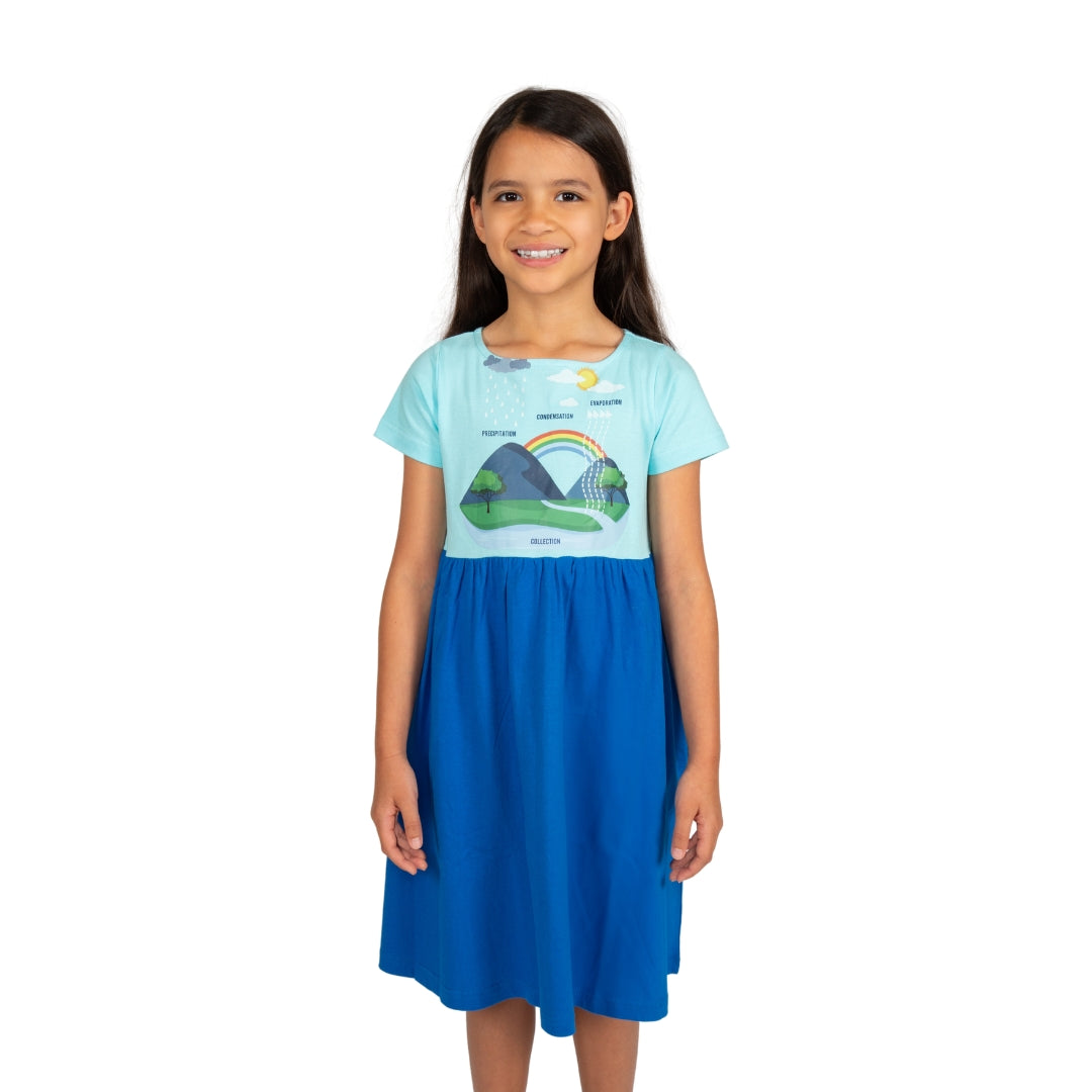 Water Cycle Kids Dress (with a typo on the print) FINAL SALE