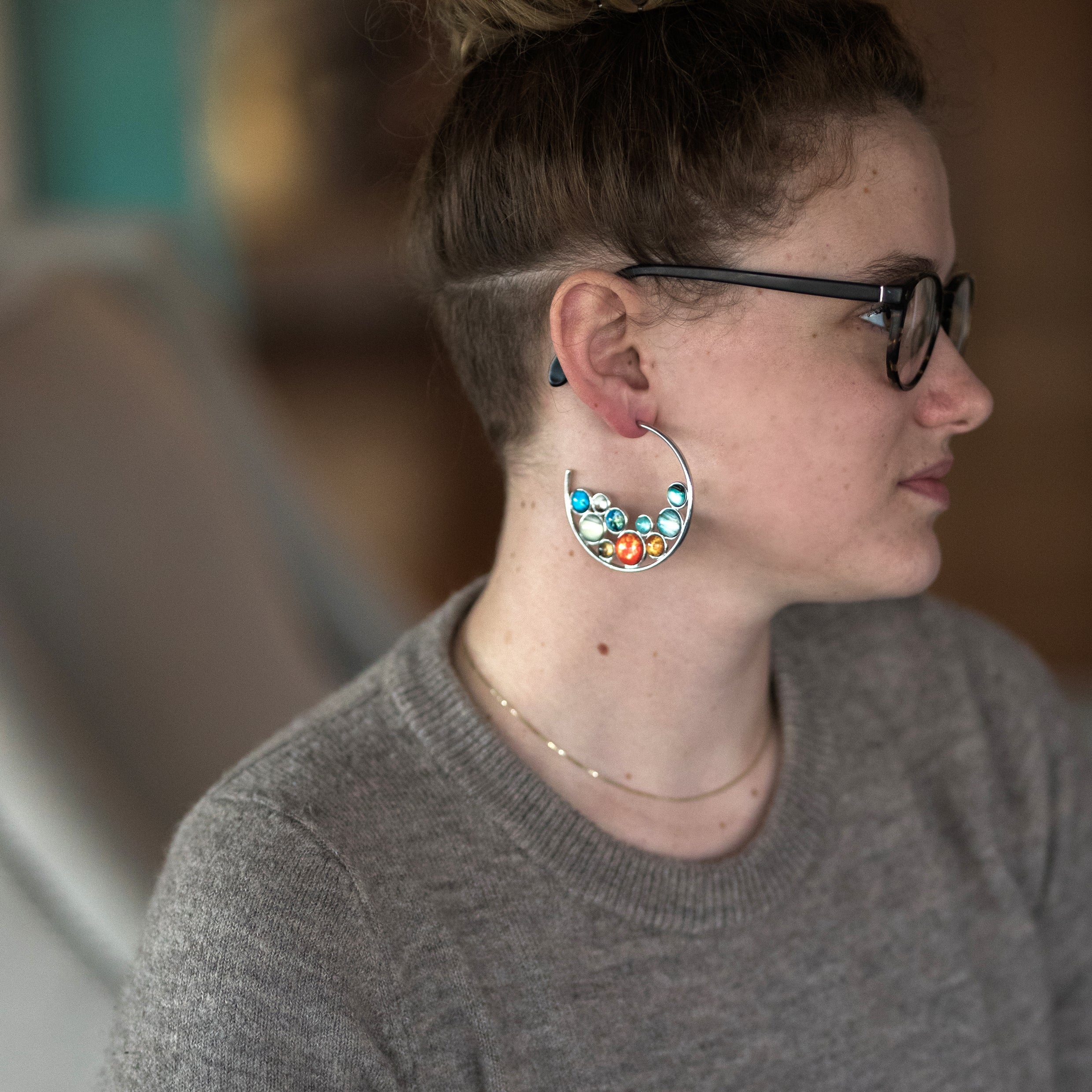 Solar System Hoop Earrings