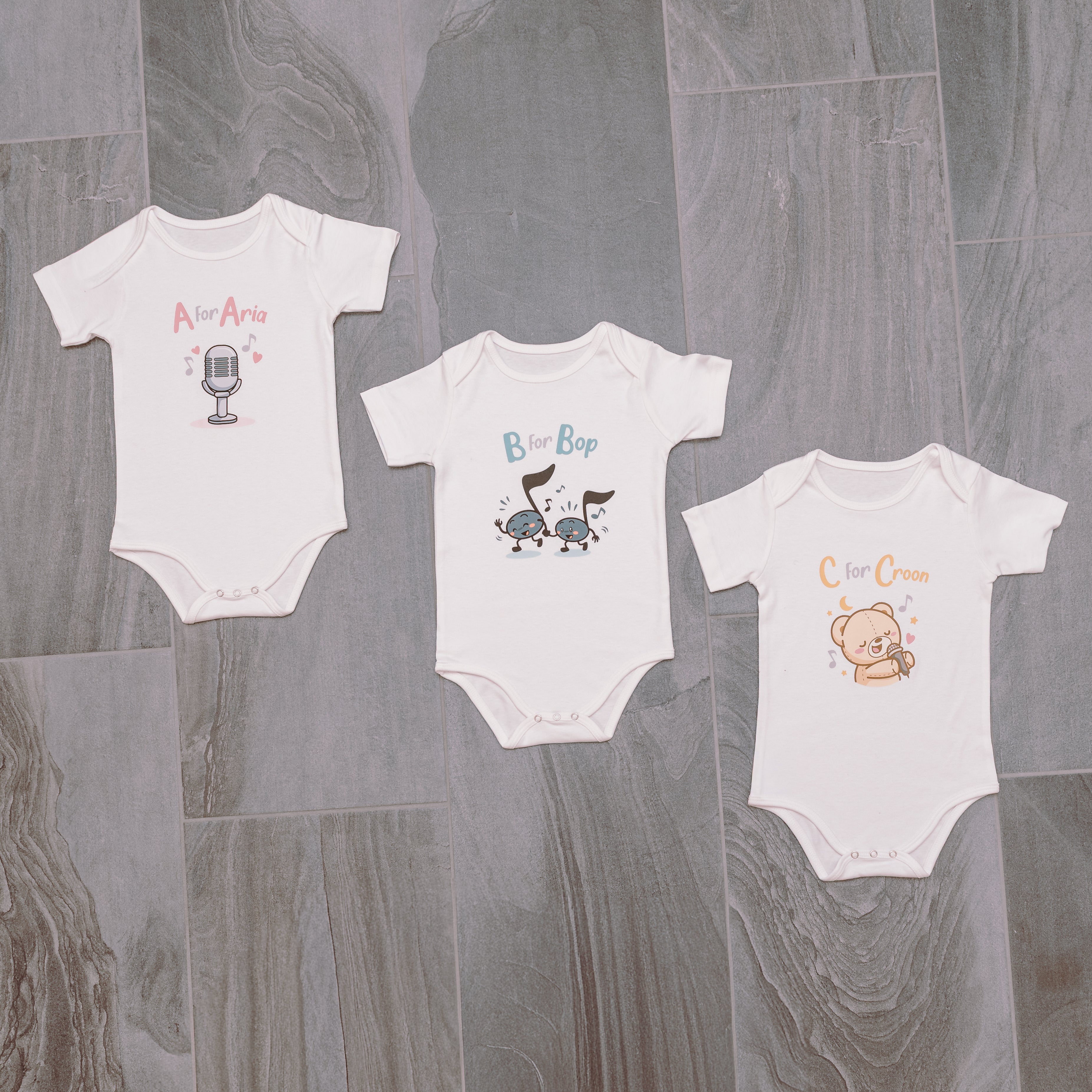 ABCs of Music Baby Bodysuits