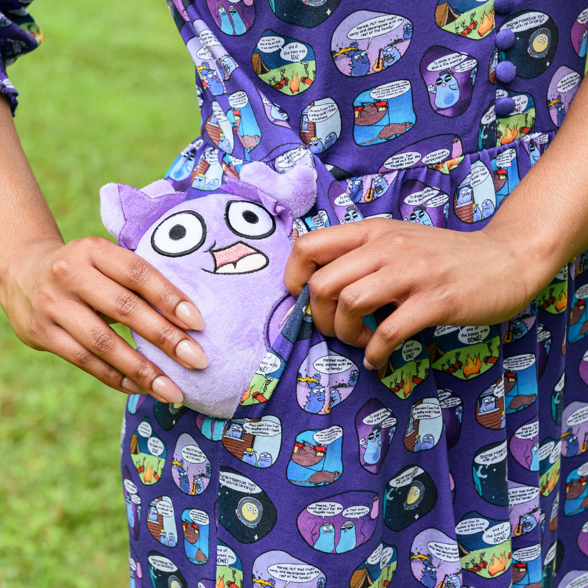 Amoeba Sisters Frill Midi Dress with Pockets