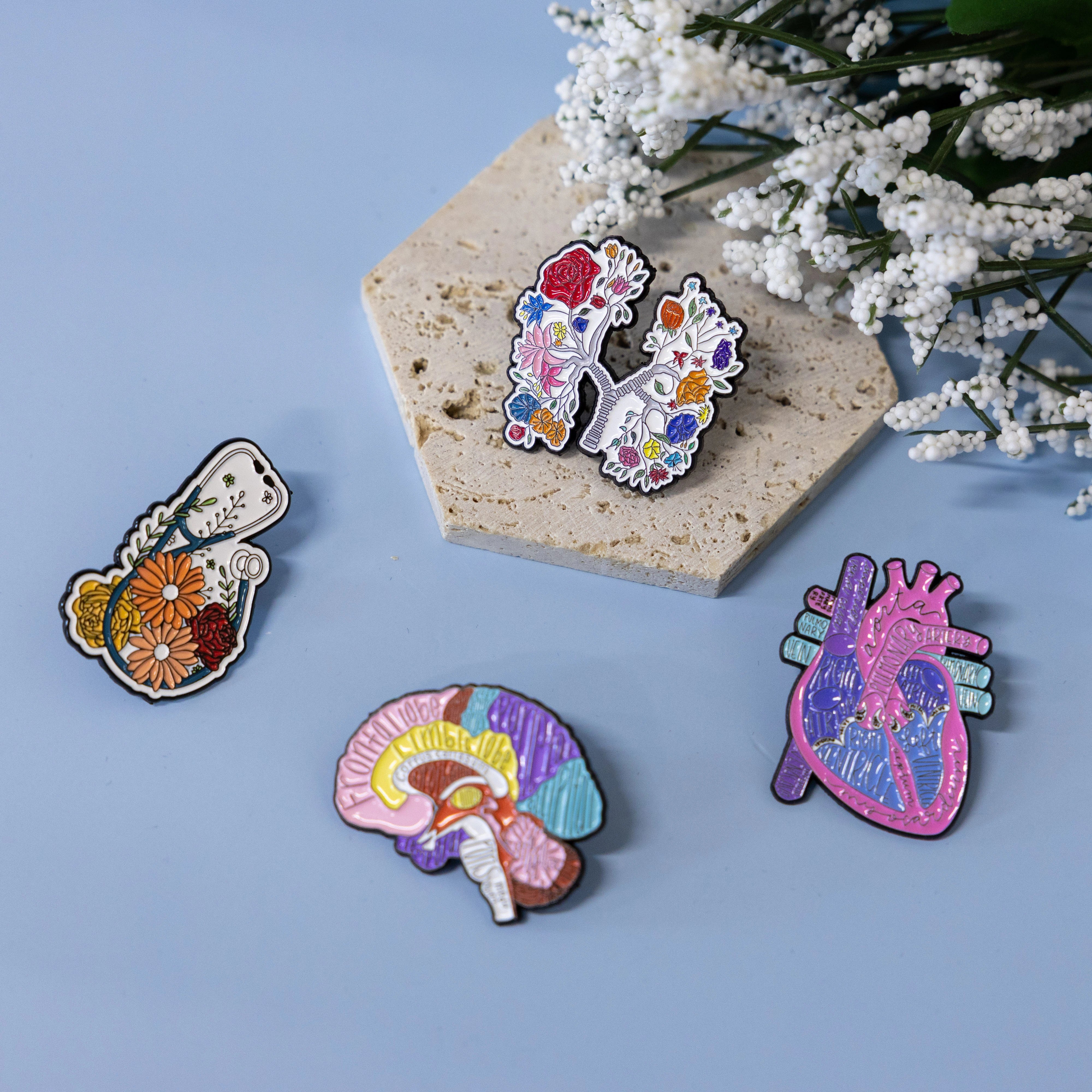 Blooming Anatomy Enamel Pins Set
