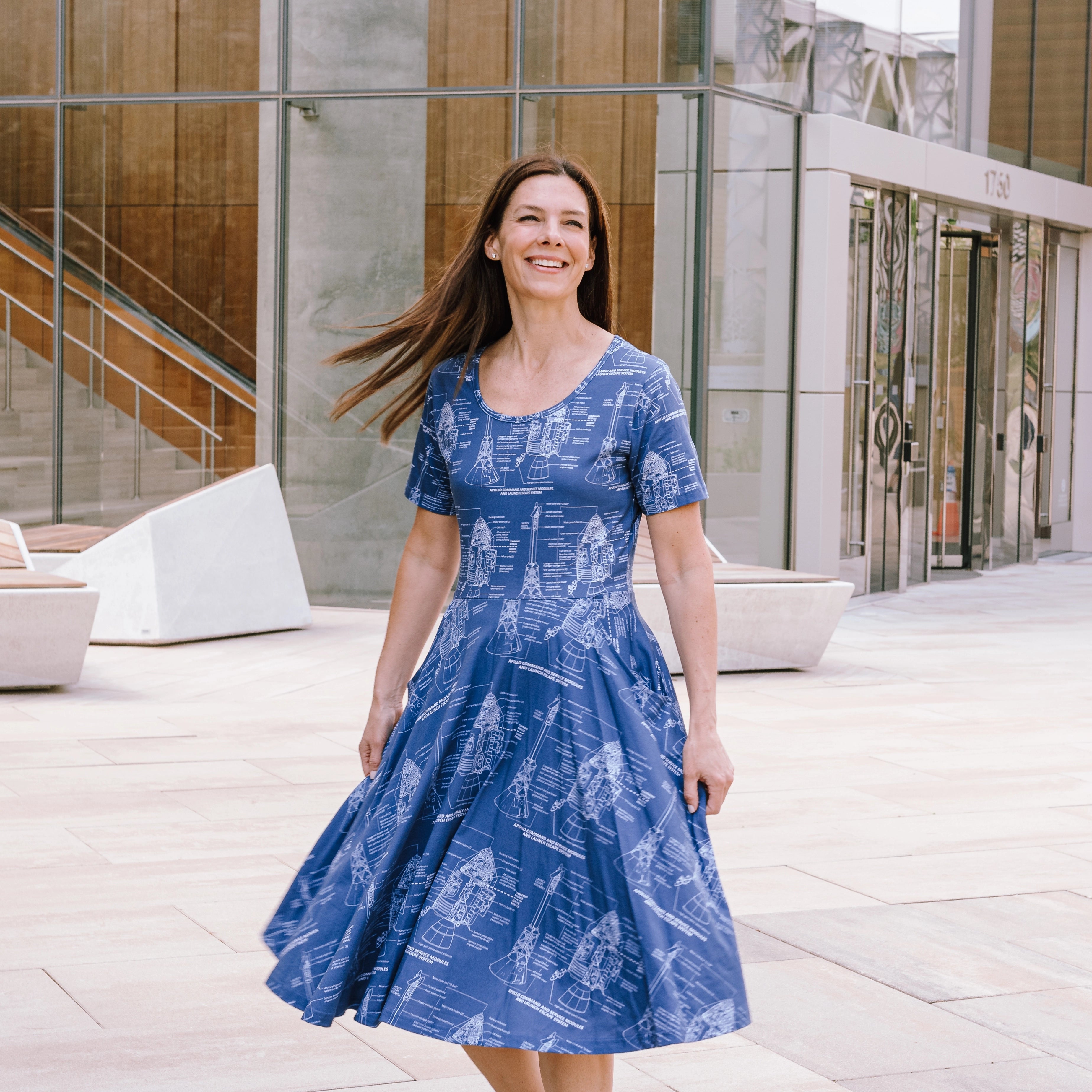 Apollo Blueprint Twirl Dress with Pockets