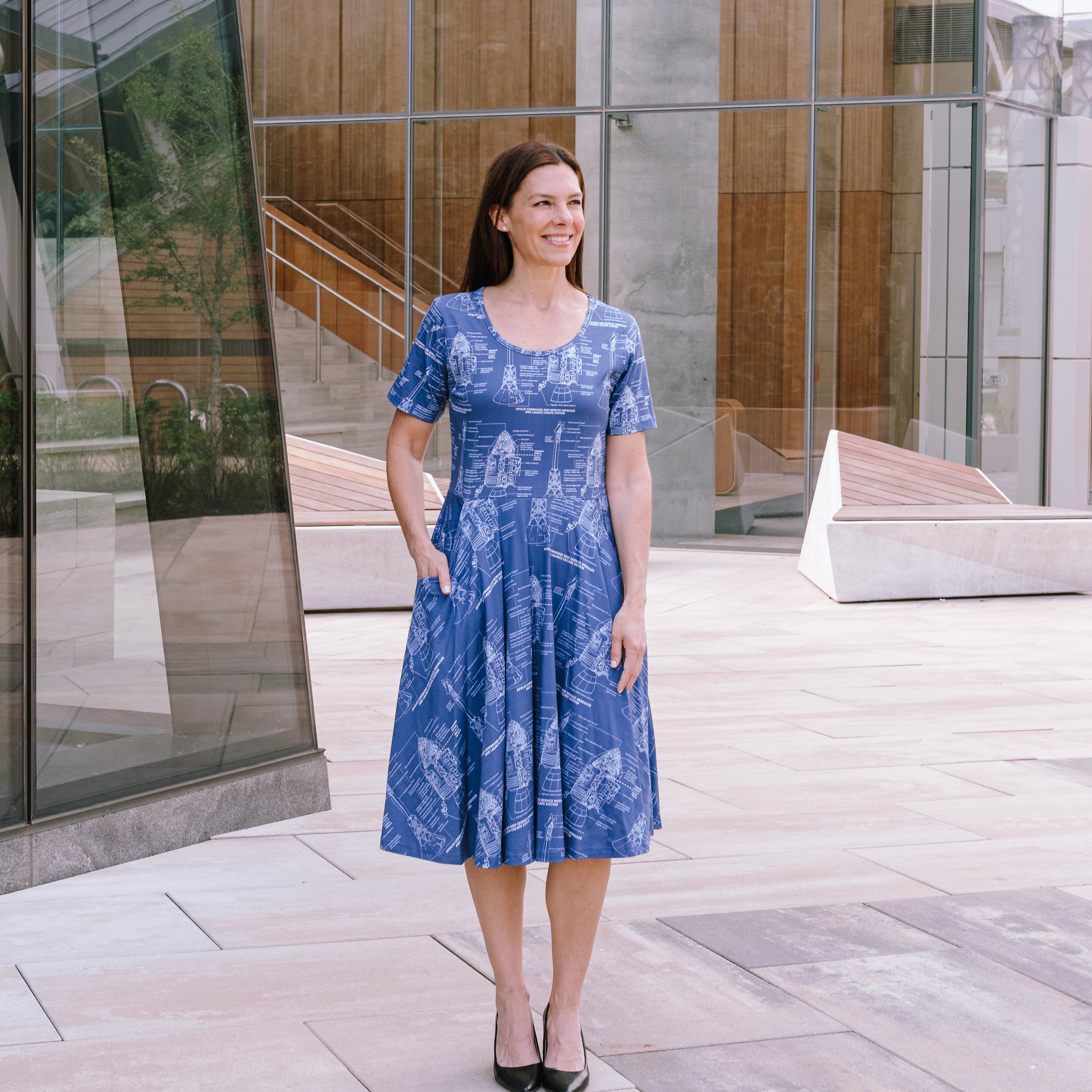 Apollo Blueprint Twirl Dress with Pockets
