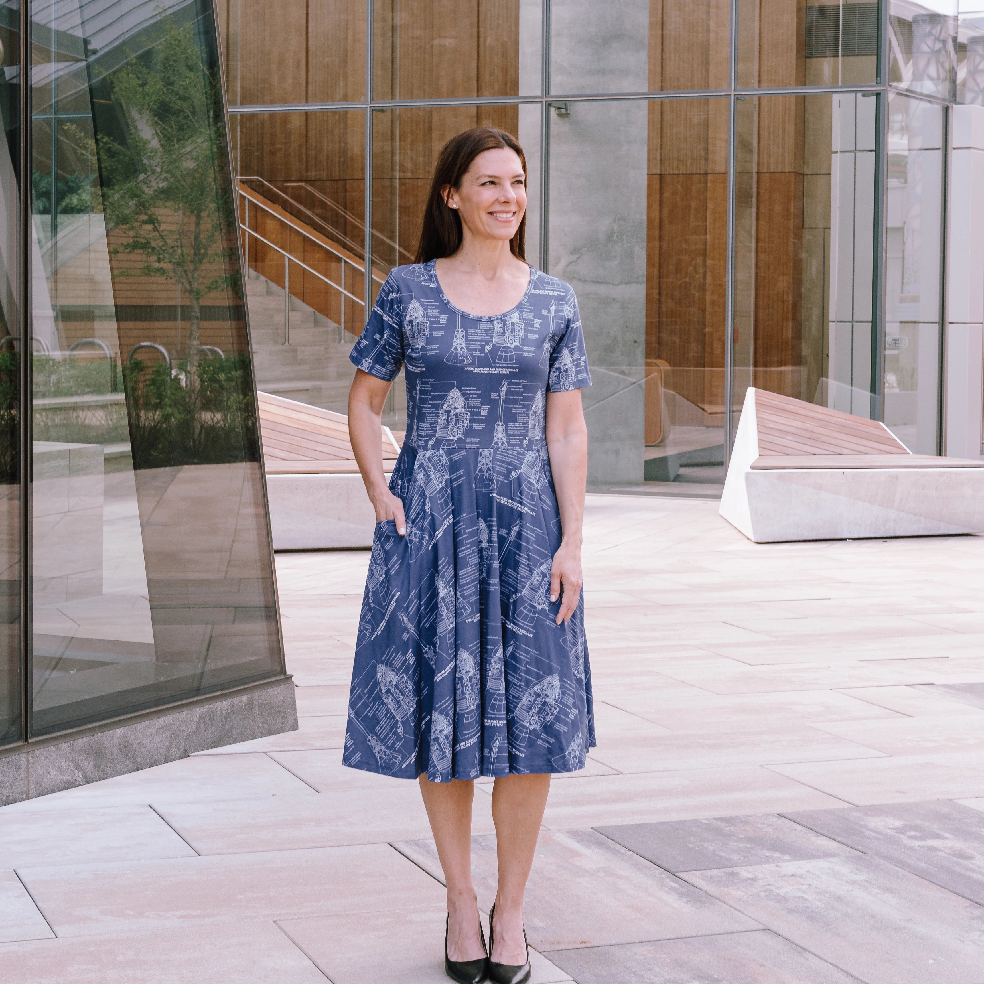 Apollo Blueprint Twirl Dress with Pockets