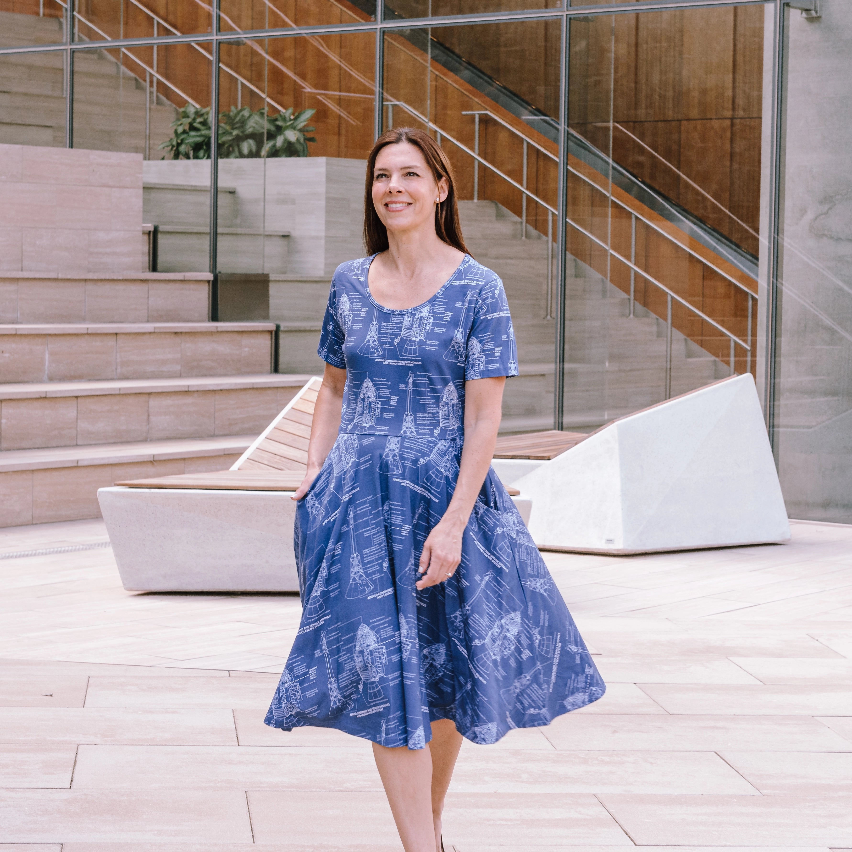 Apollo Blueprint Twirl Dress with Pockets