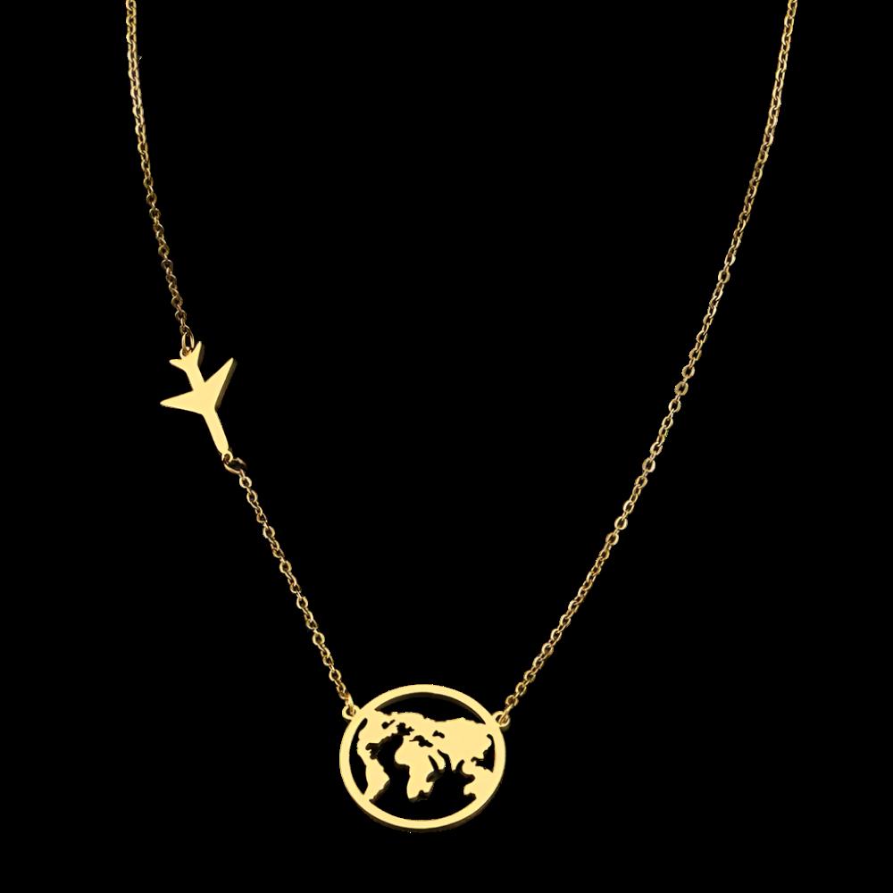 Around The World Stainless Steel Necklace