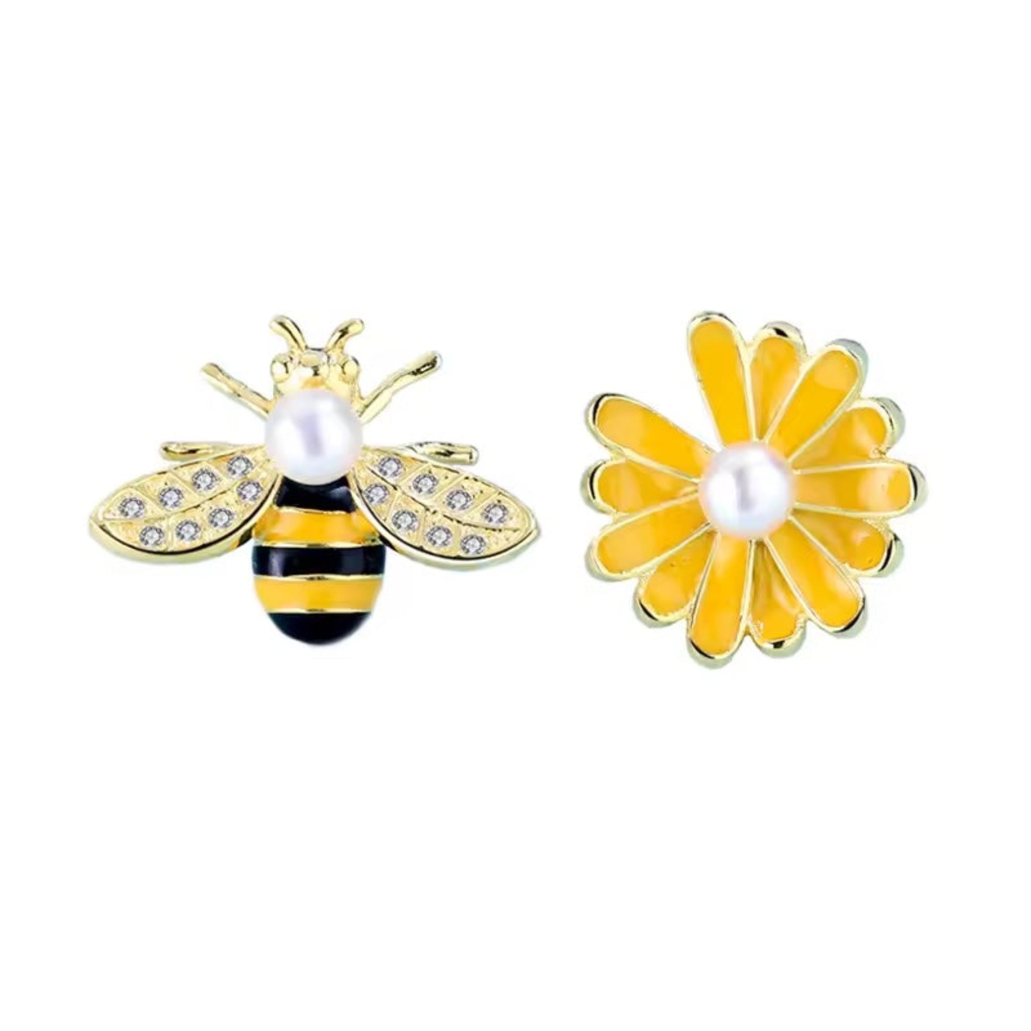 Bee Blossom Sterling Silver Earrings