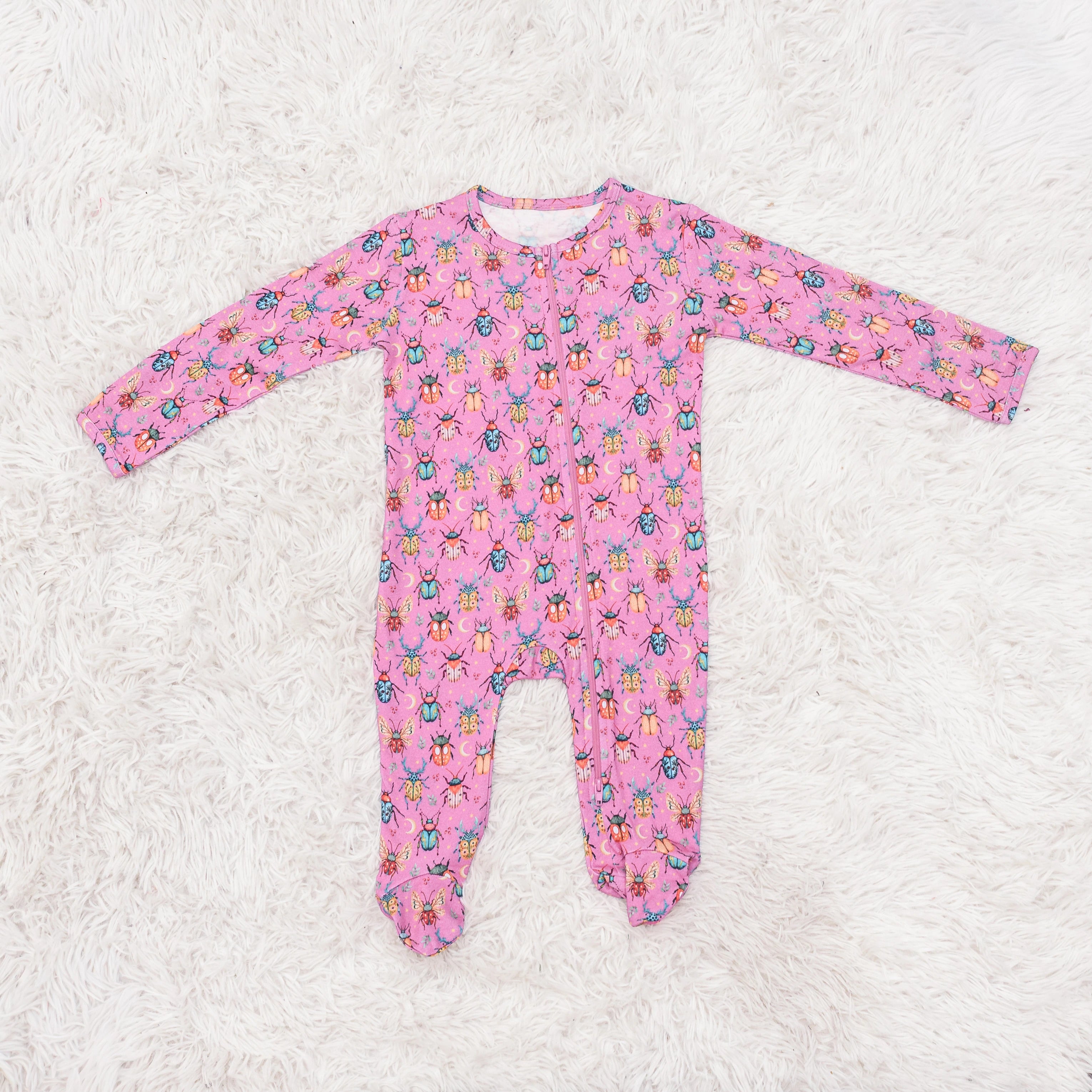 Beetles Long Baby Bodysuit