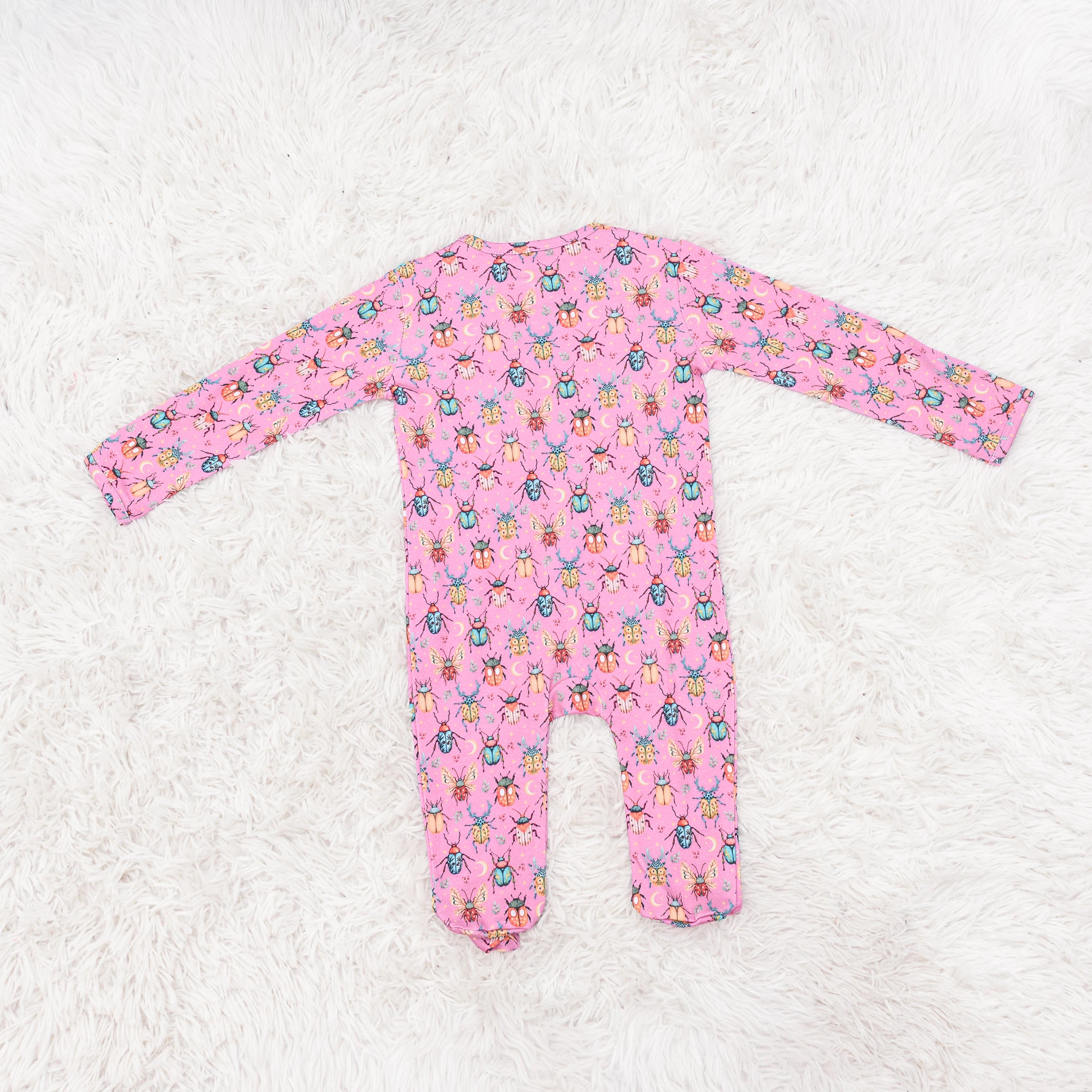 Beetles Long Baby Bodysuit