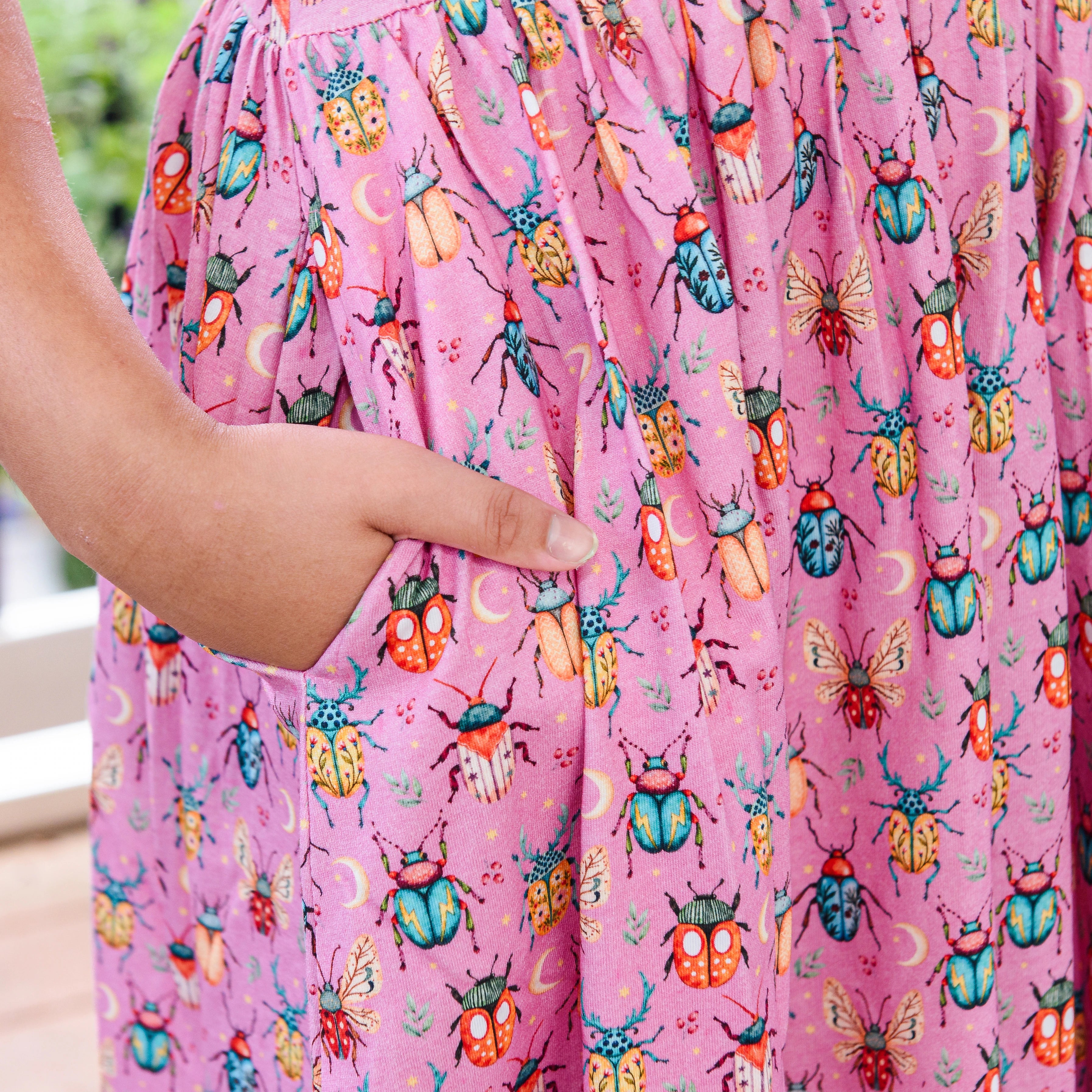 Beetles Kids Dress with Pockets