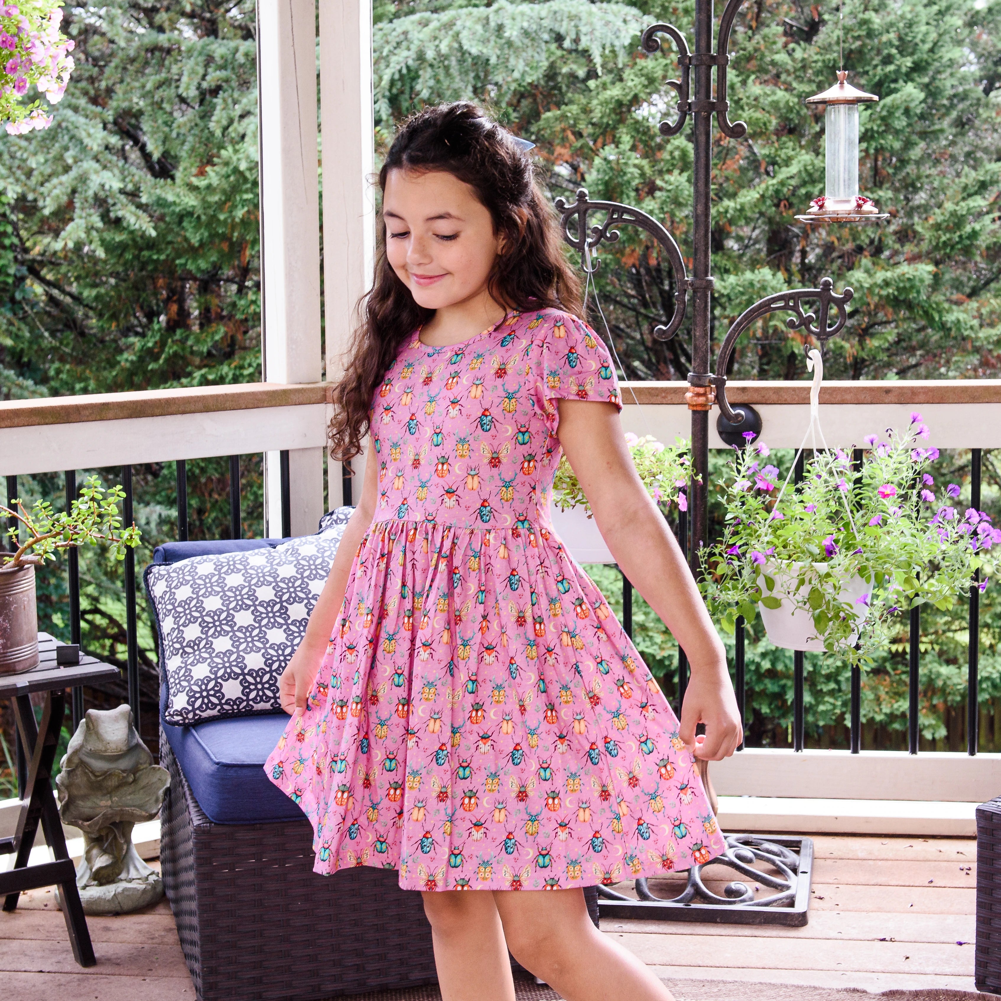 Beetles Kids Dress with Pockets