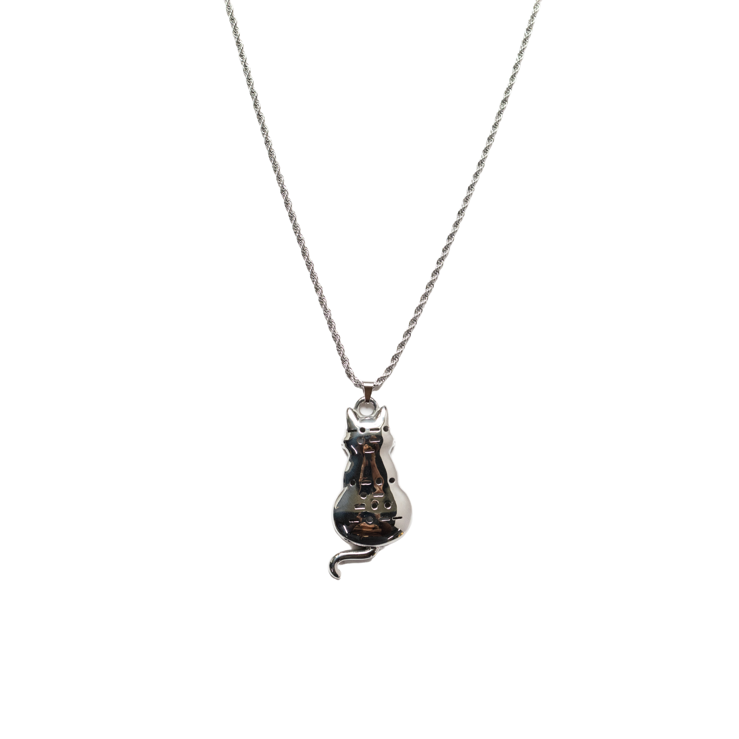 Morse Code Cat Lady Stainless Steel Necklace