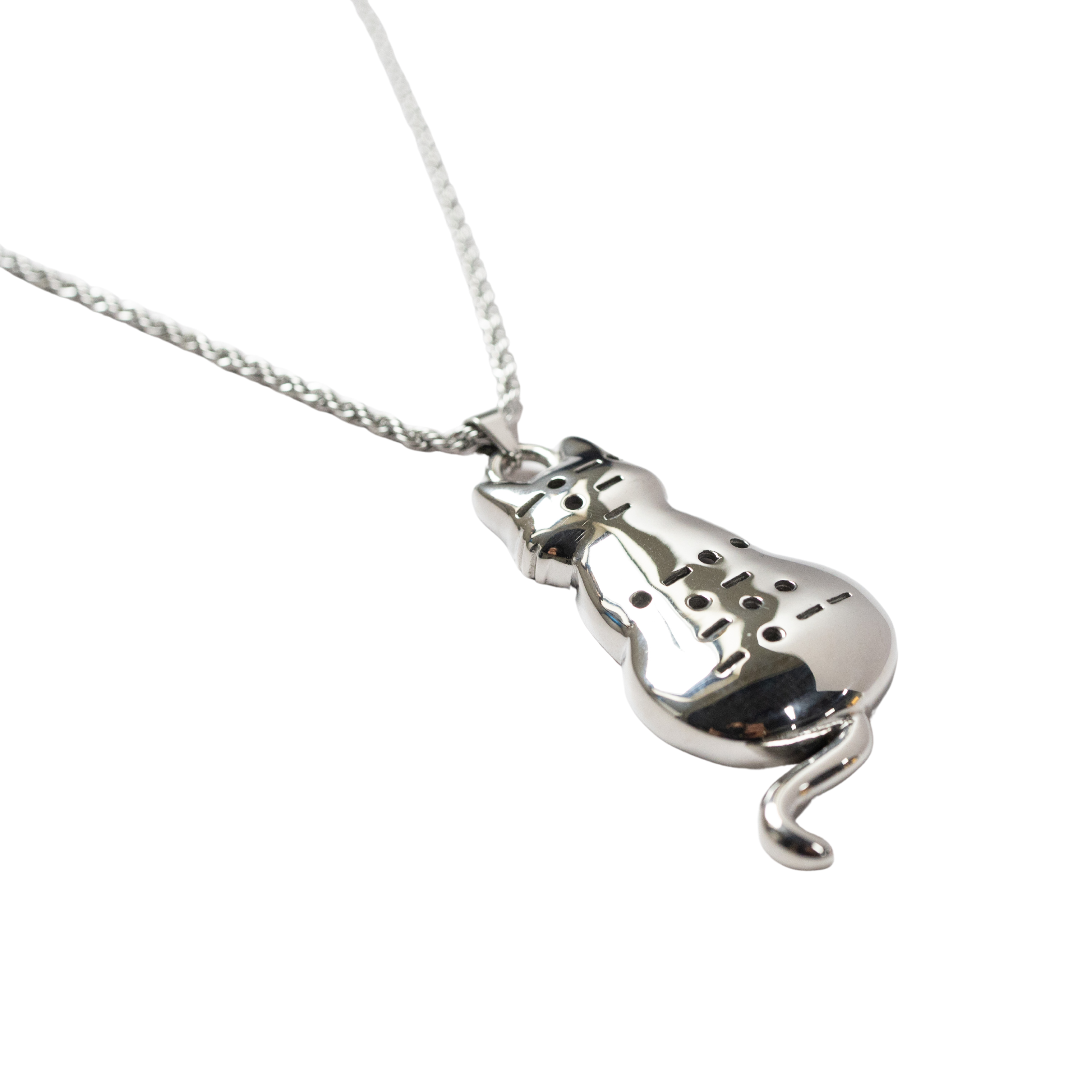 Morse Code Cat Lady Stainless Steel Necklace