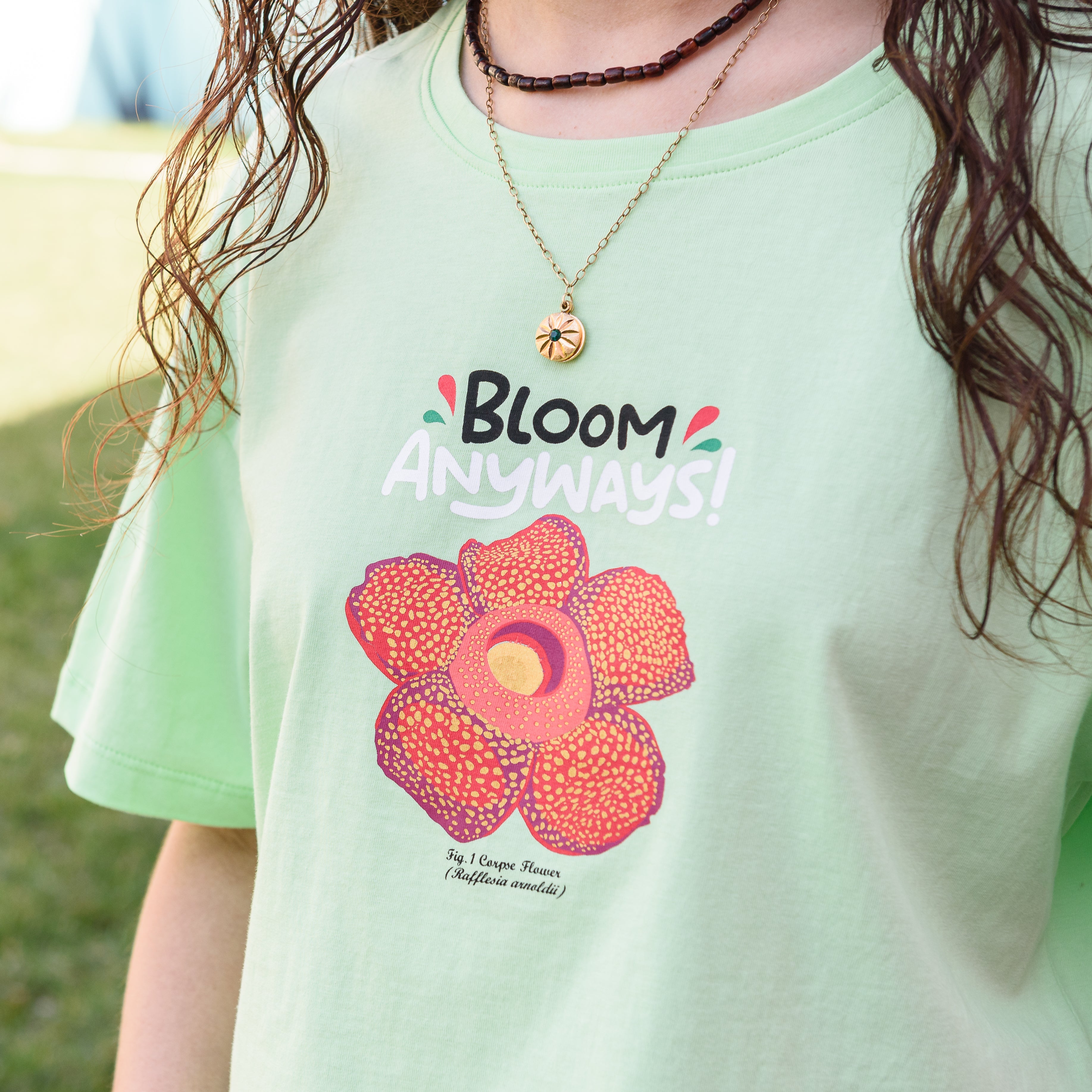 Bloom Anyways Juniors Oversized Crop T-Shirt