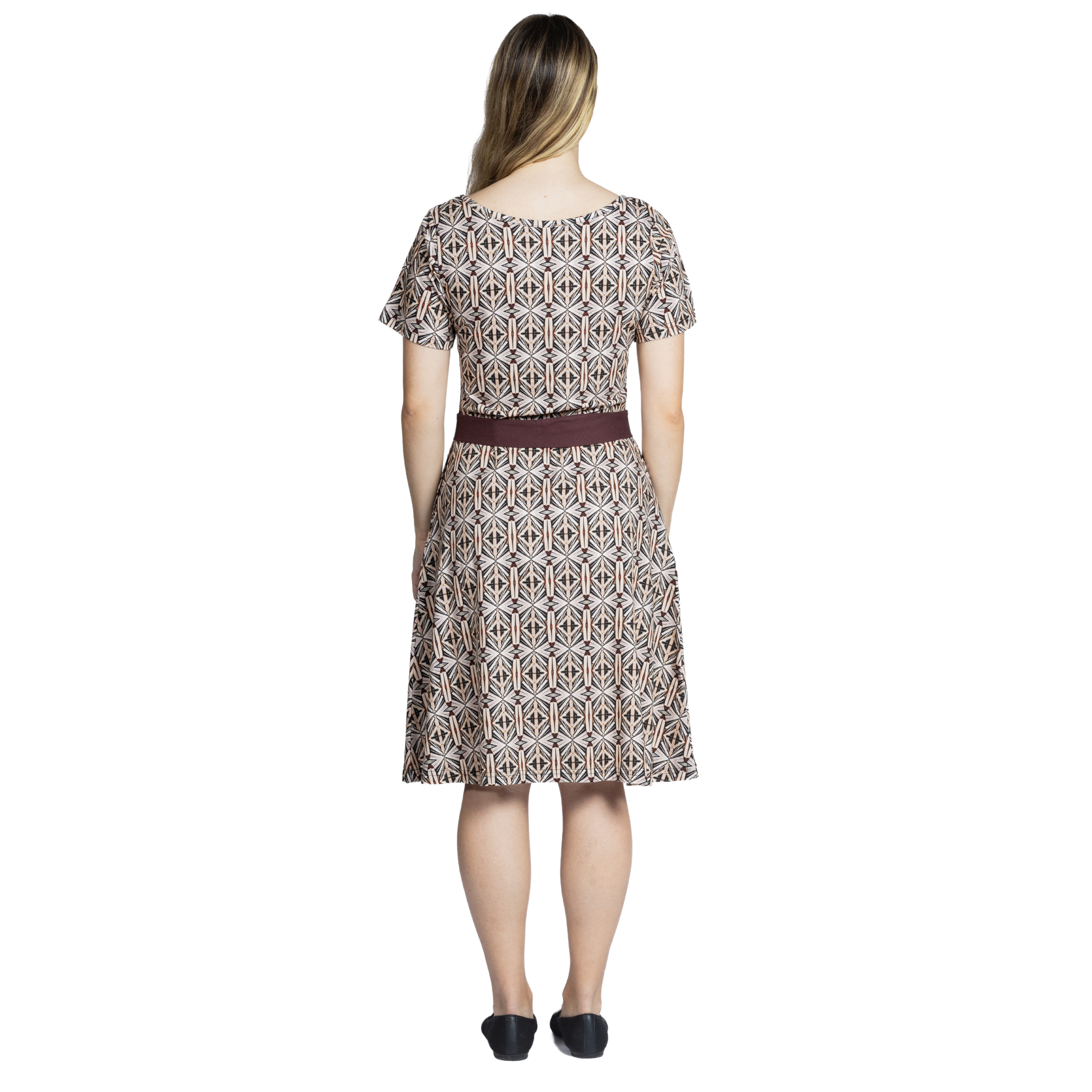 Literary Illusion Belted Dress (No Waist Seam)