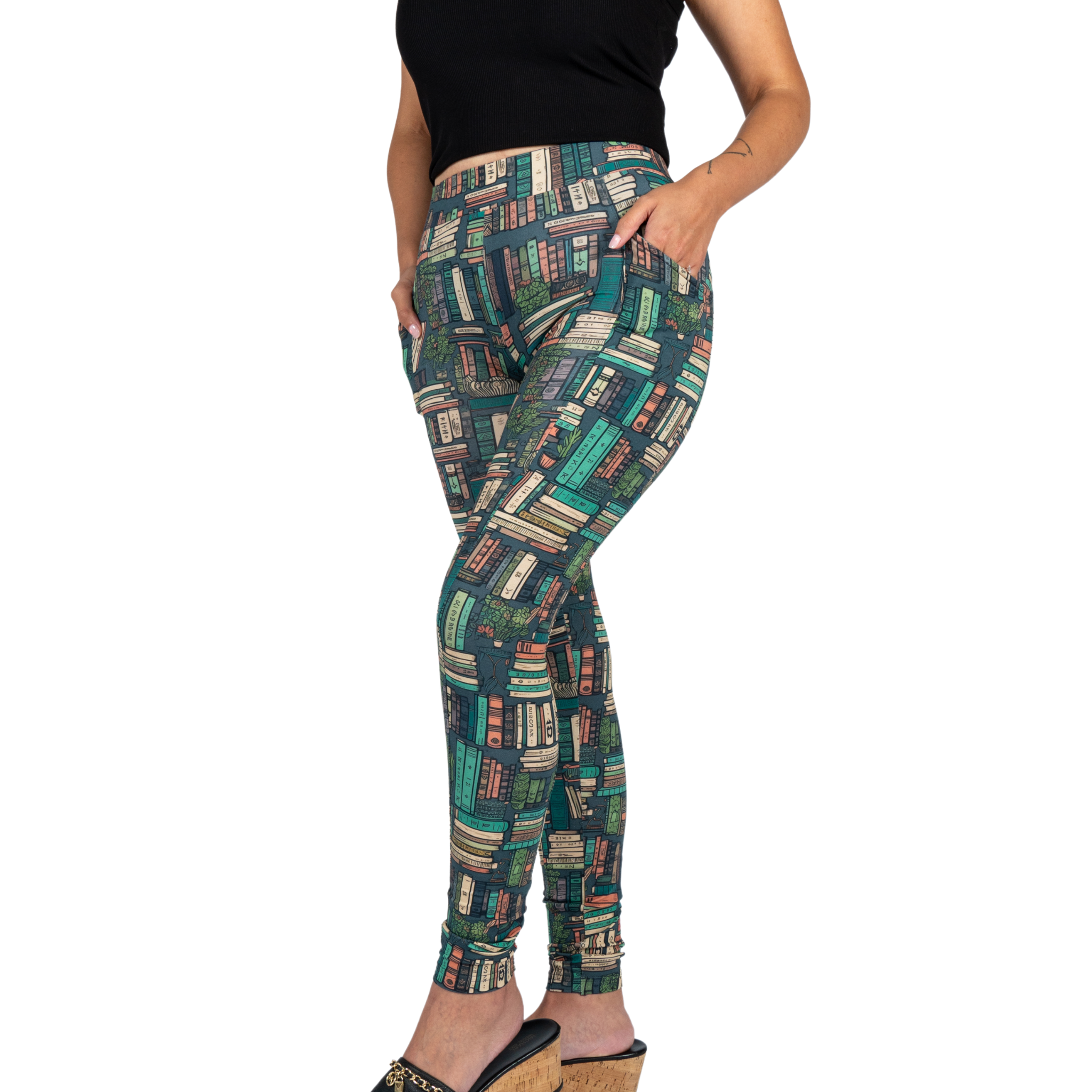 Botanical Library Adults Leggings with Pockets