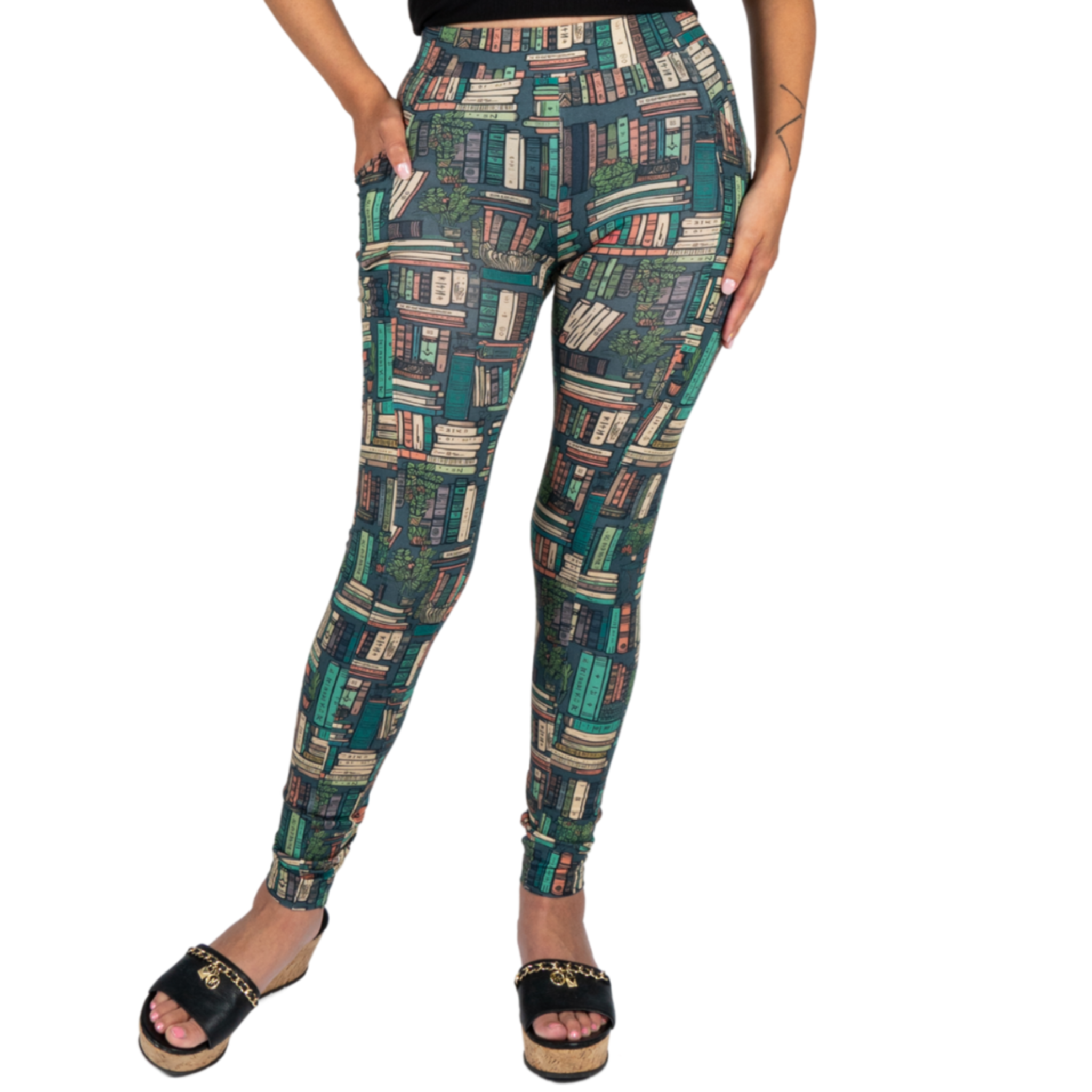 Botanical Library Adults Leggings with Pockets