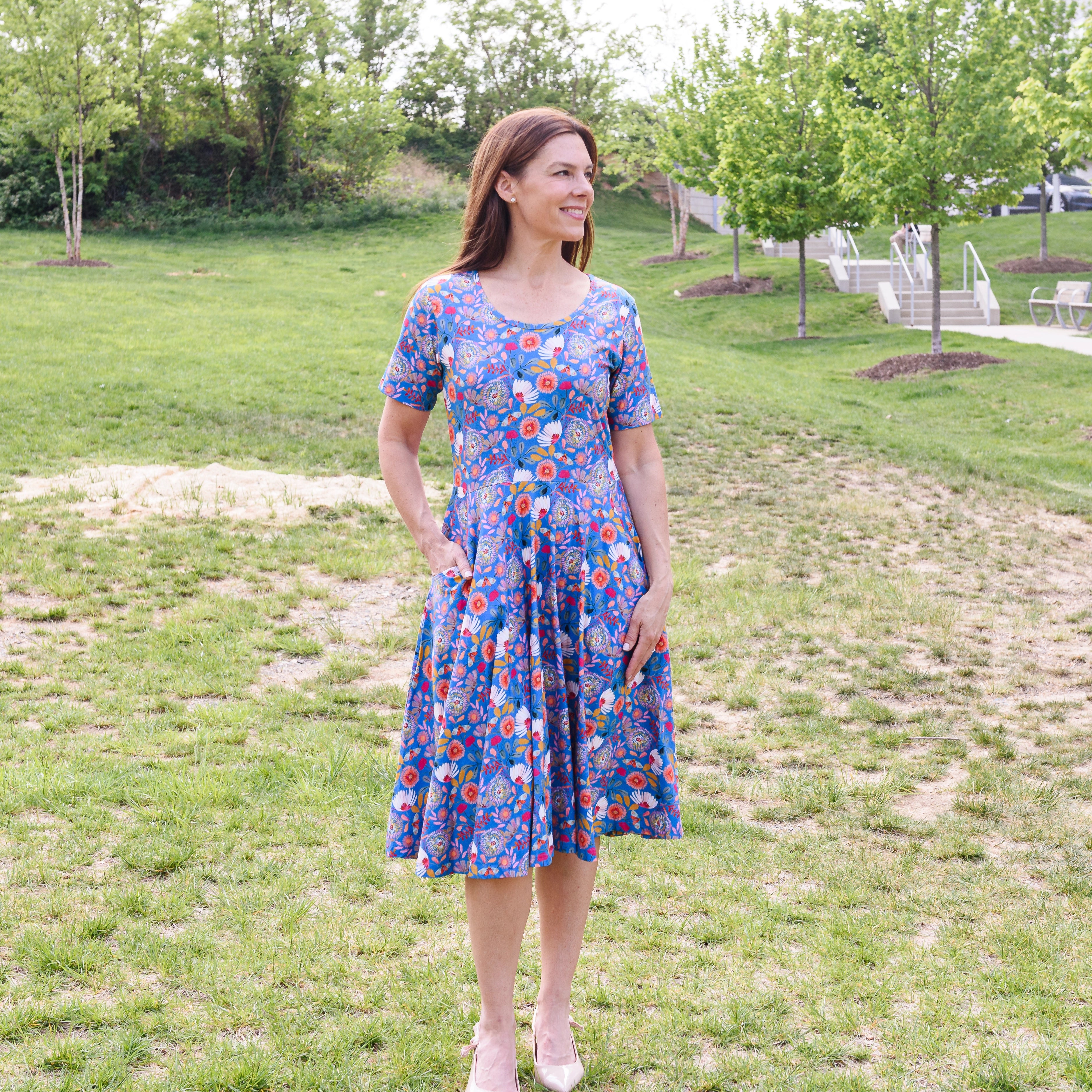 Botanical Blooms Twirl Dress with Pockets