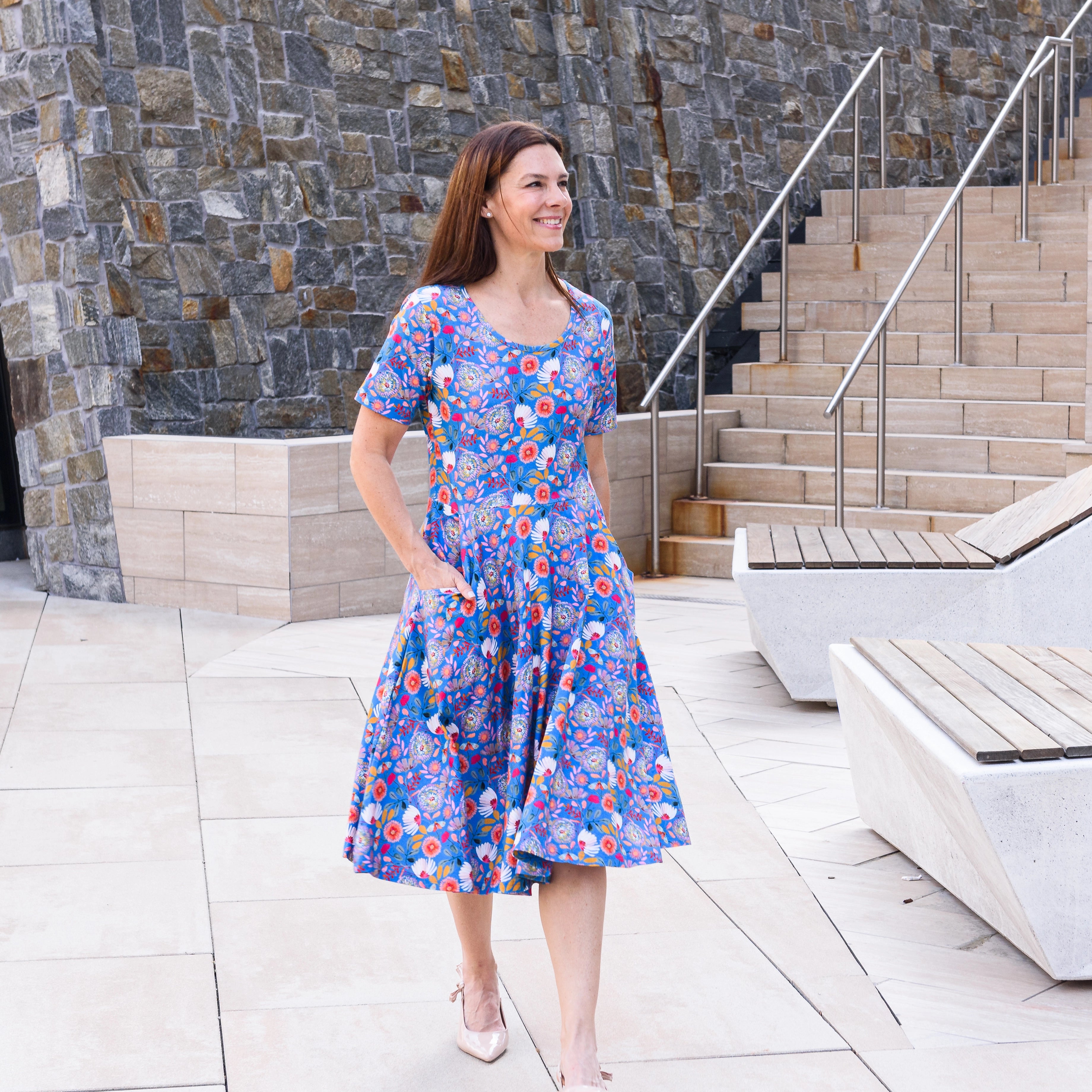 Botanical Blooms Twirl Dress with Pockets