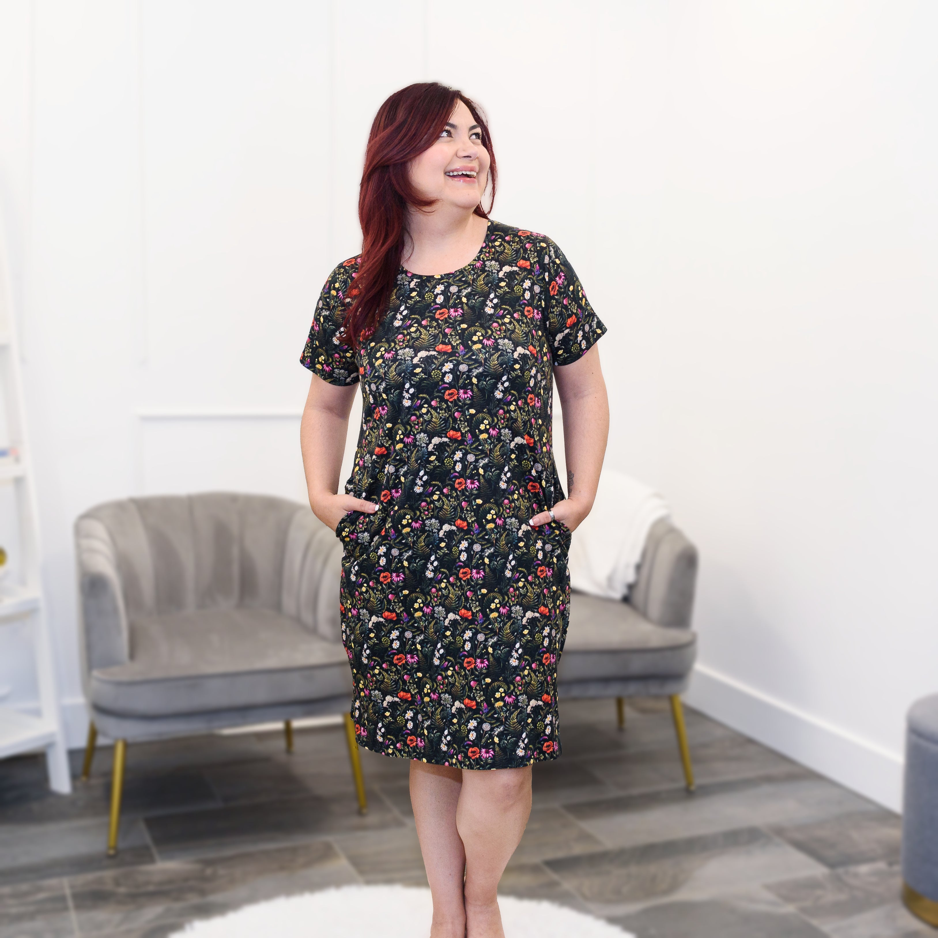 Botanical Night Nightshirt with Pockets