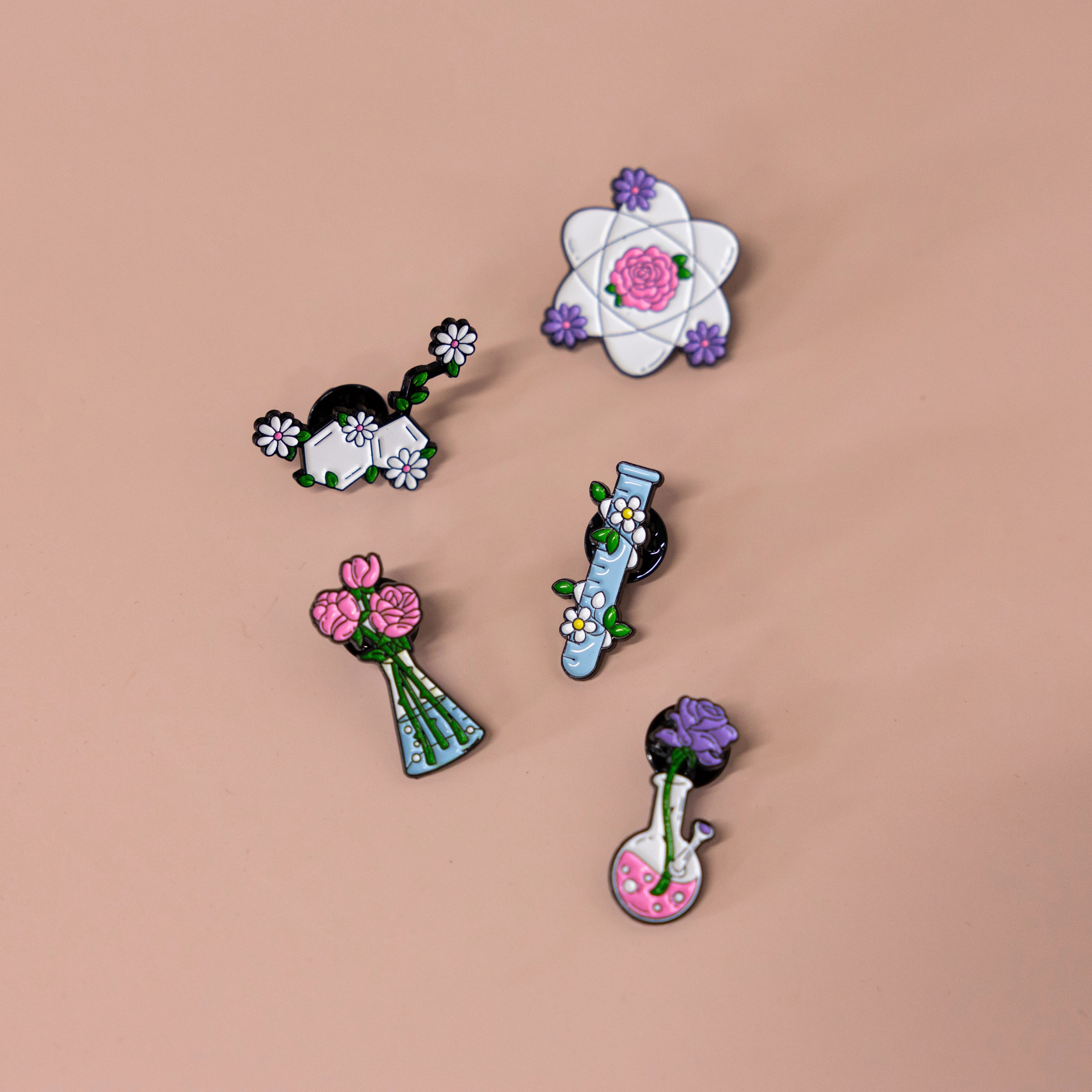 Botanical Science Enamel Pins Set