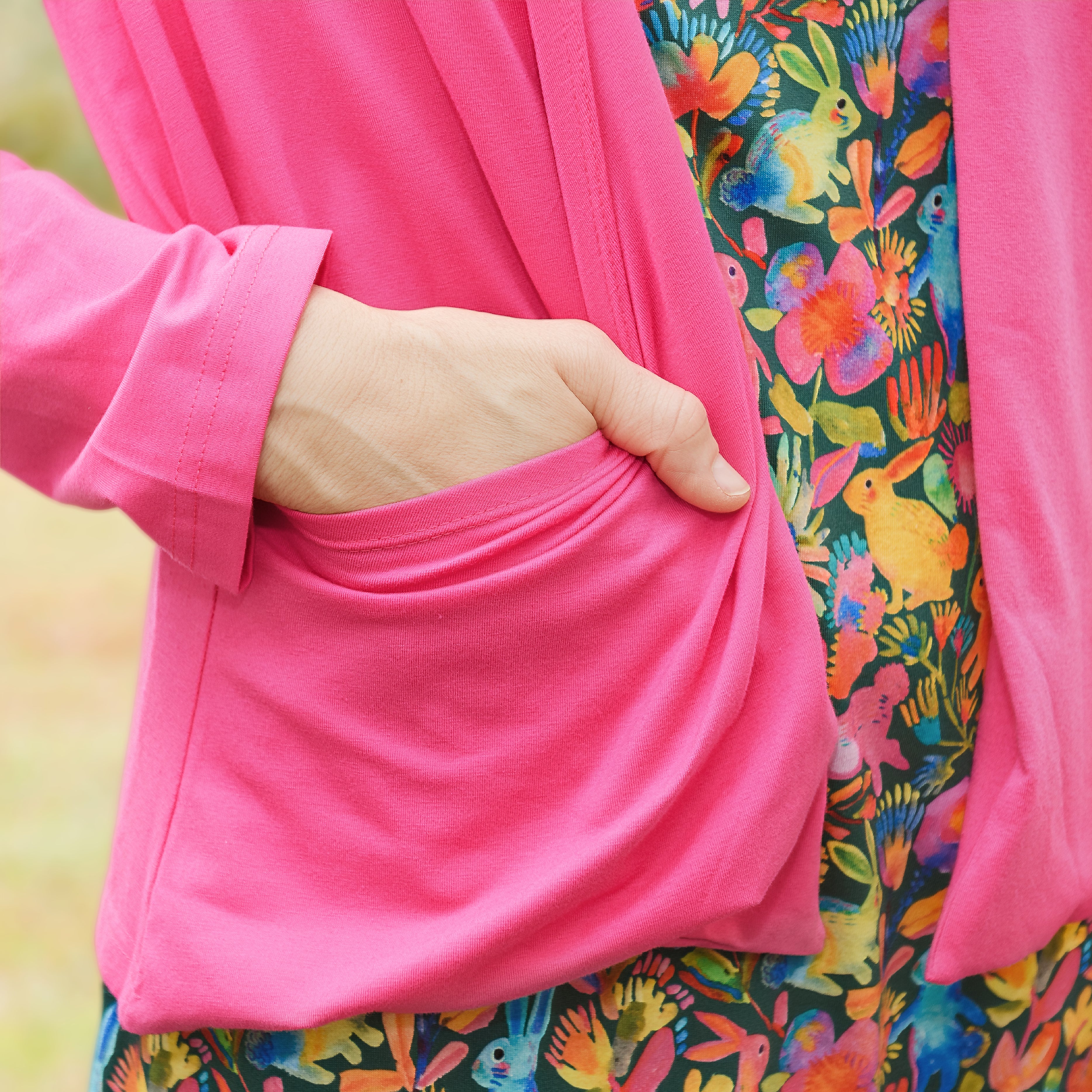 Pink Shorter-Length Cardigan
