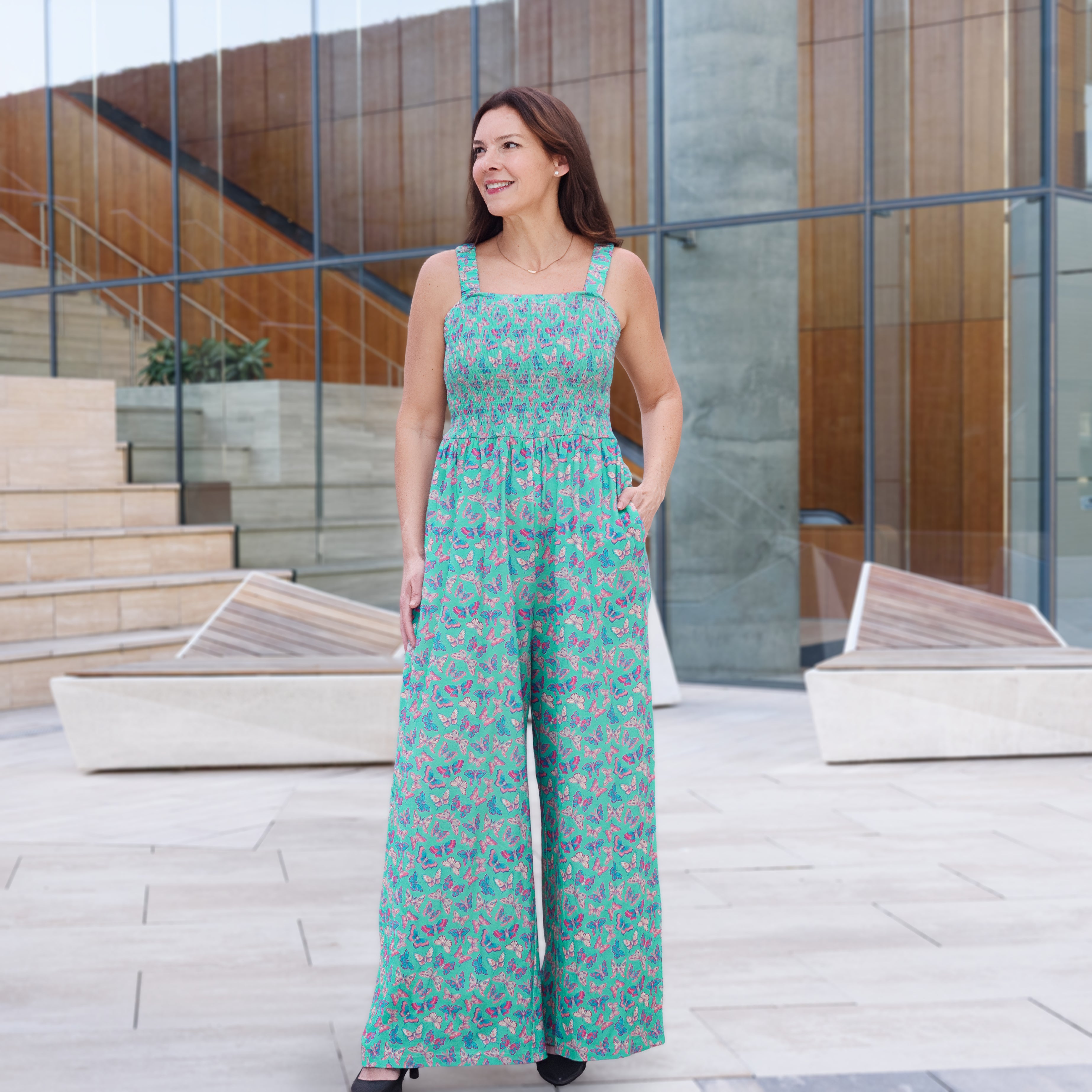 Butterfly Meadows Jumpsuit with Pockets
