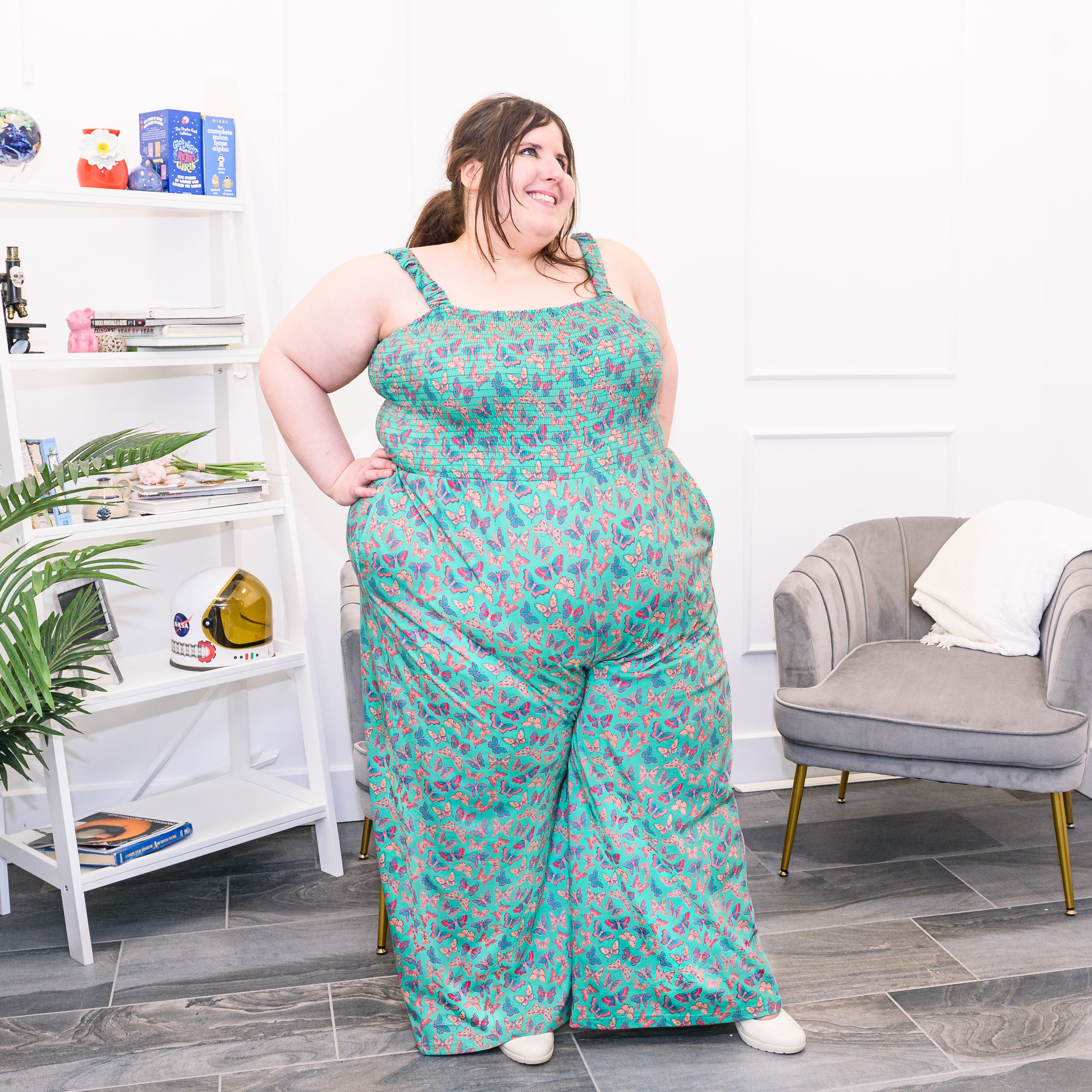 Butterfly Meadows Jumpsuit with Pockets