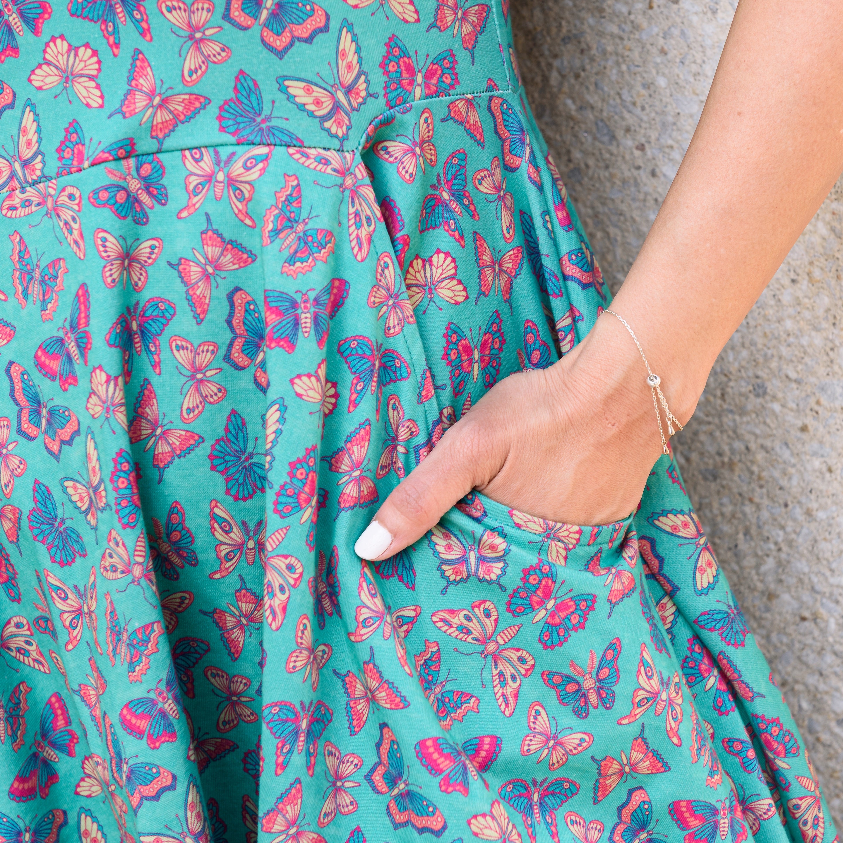 Butterfly Meadows Twirl Dress with Pockets
