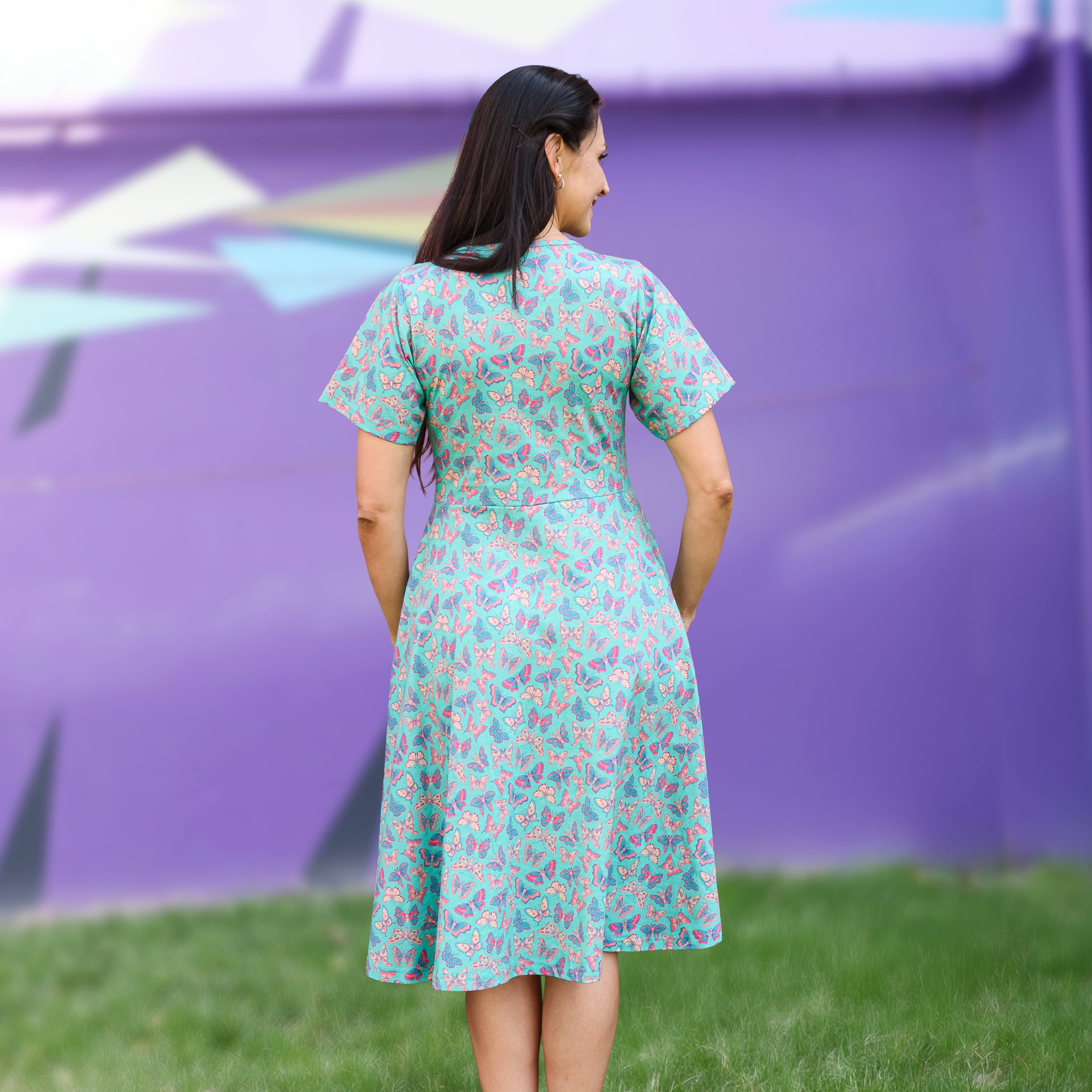 Butterfly Meadows Twirl Dress with Pockets