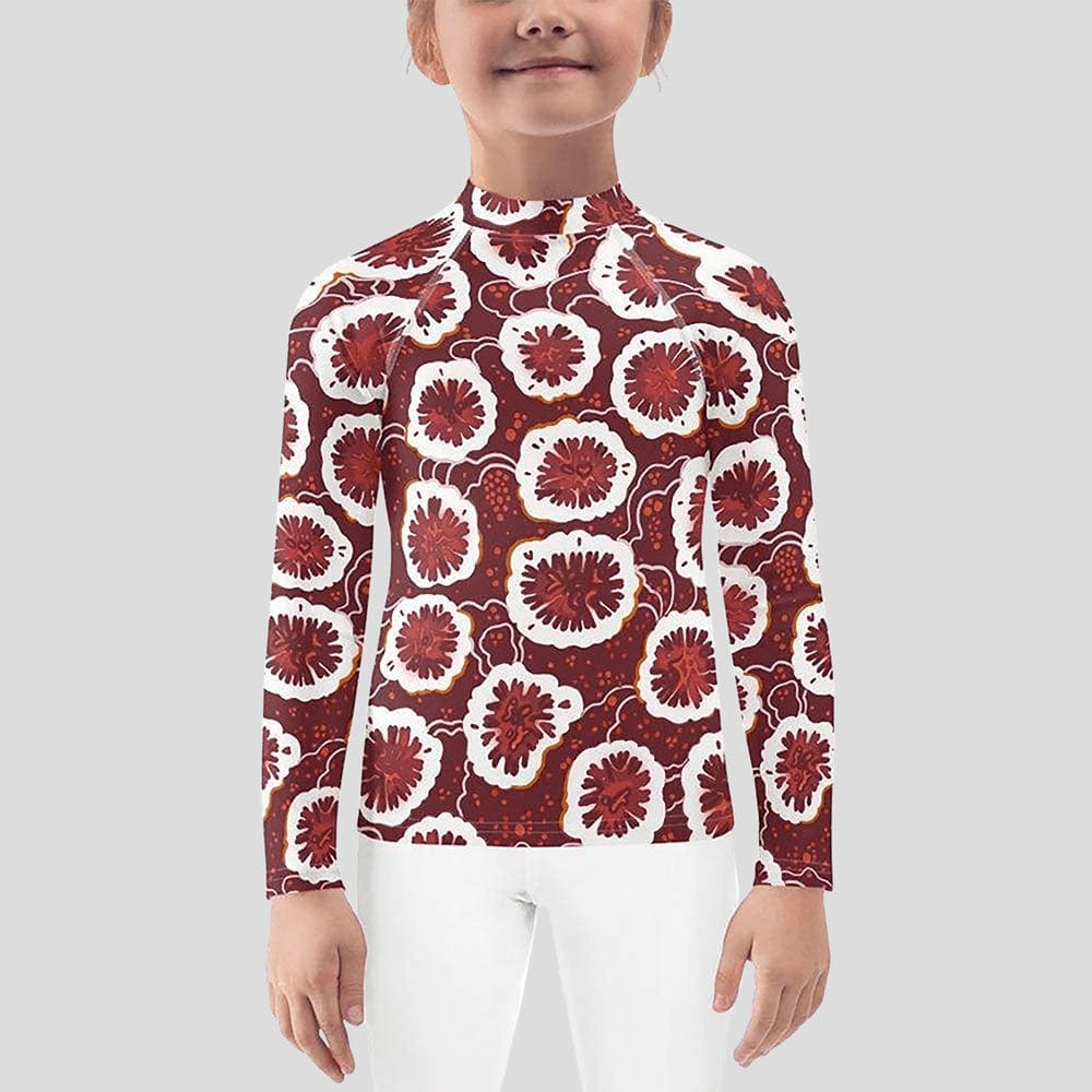 Coral Cross Section Kids Rash Guard (POD)