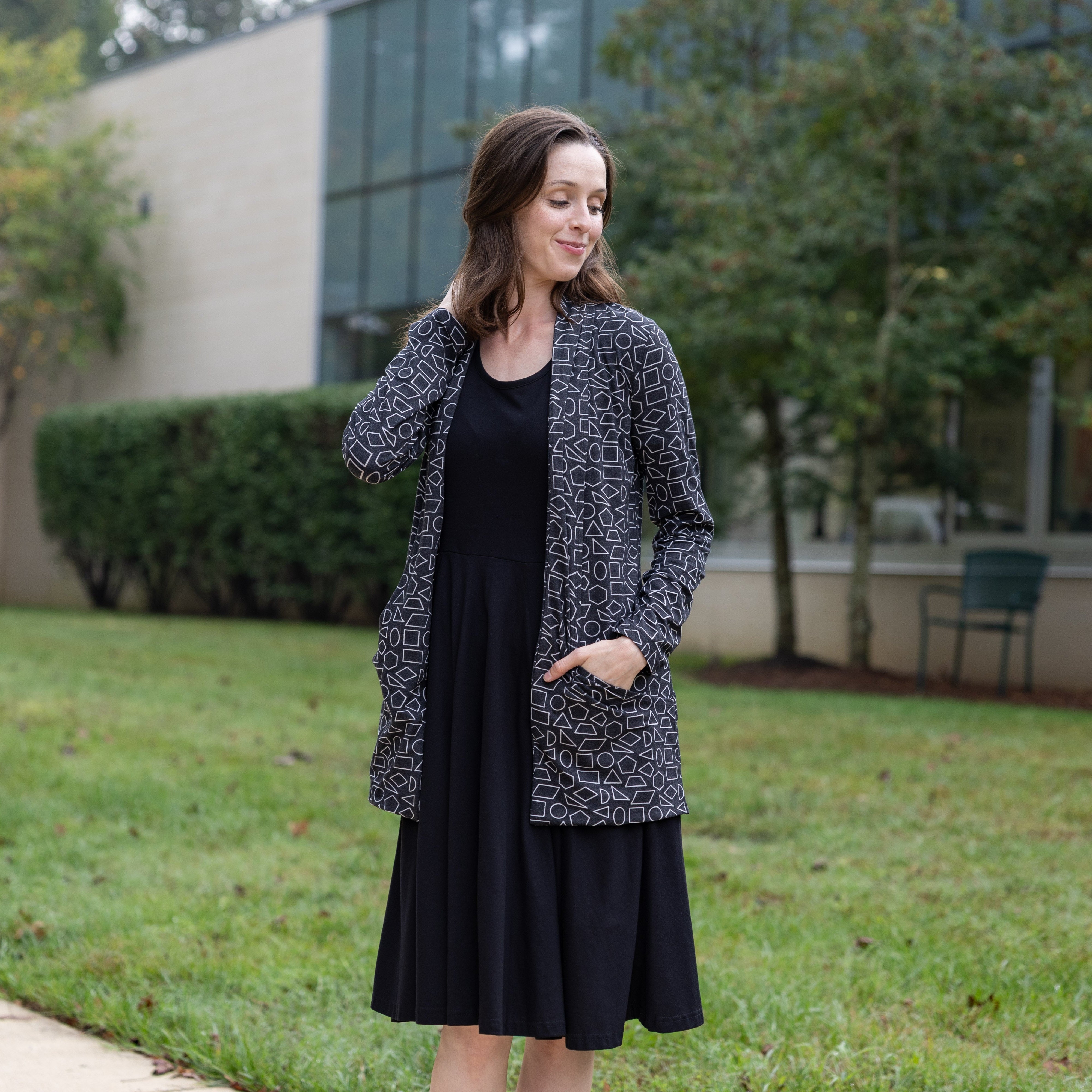 Onyx Full Twirl Dress with Pockets