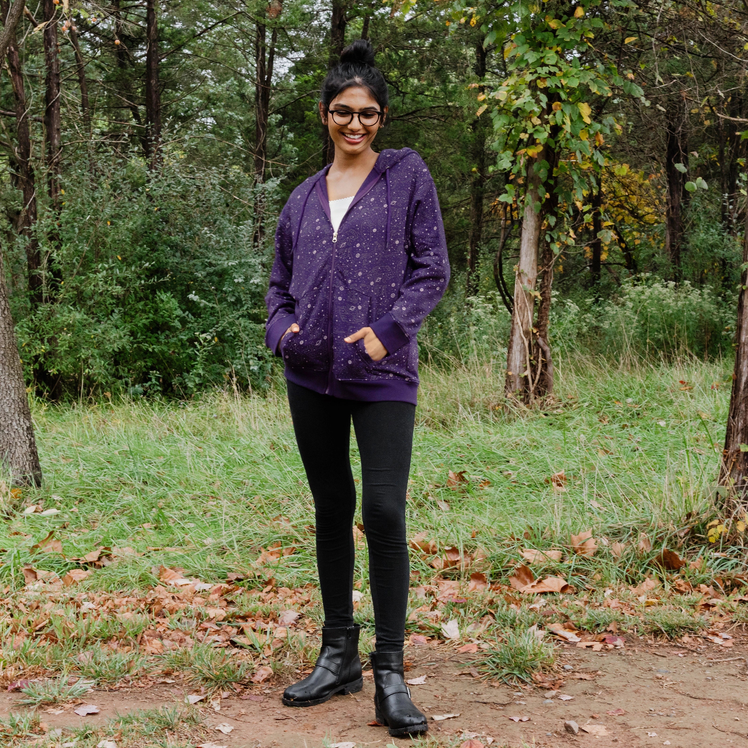 Cats Constellations Glow-in-the-Dark Unisex Adults Hoodie