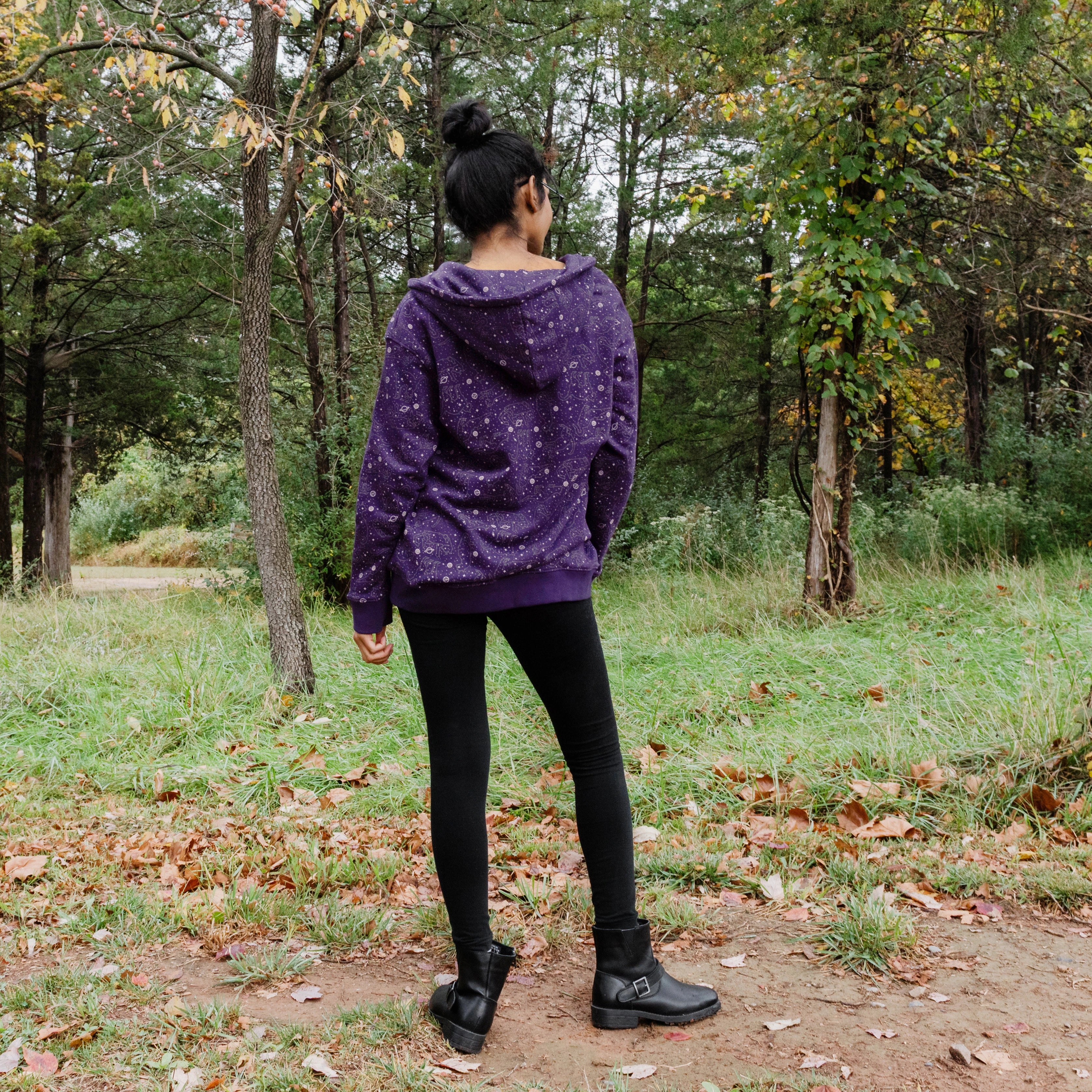 Cats Constellations Glow-in-the-Dark Unisex Adults Hoodie