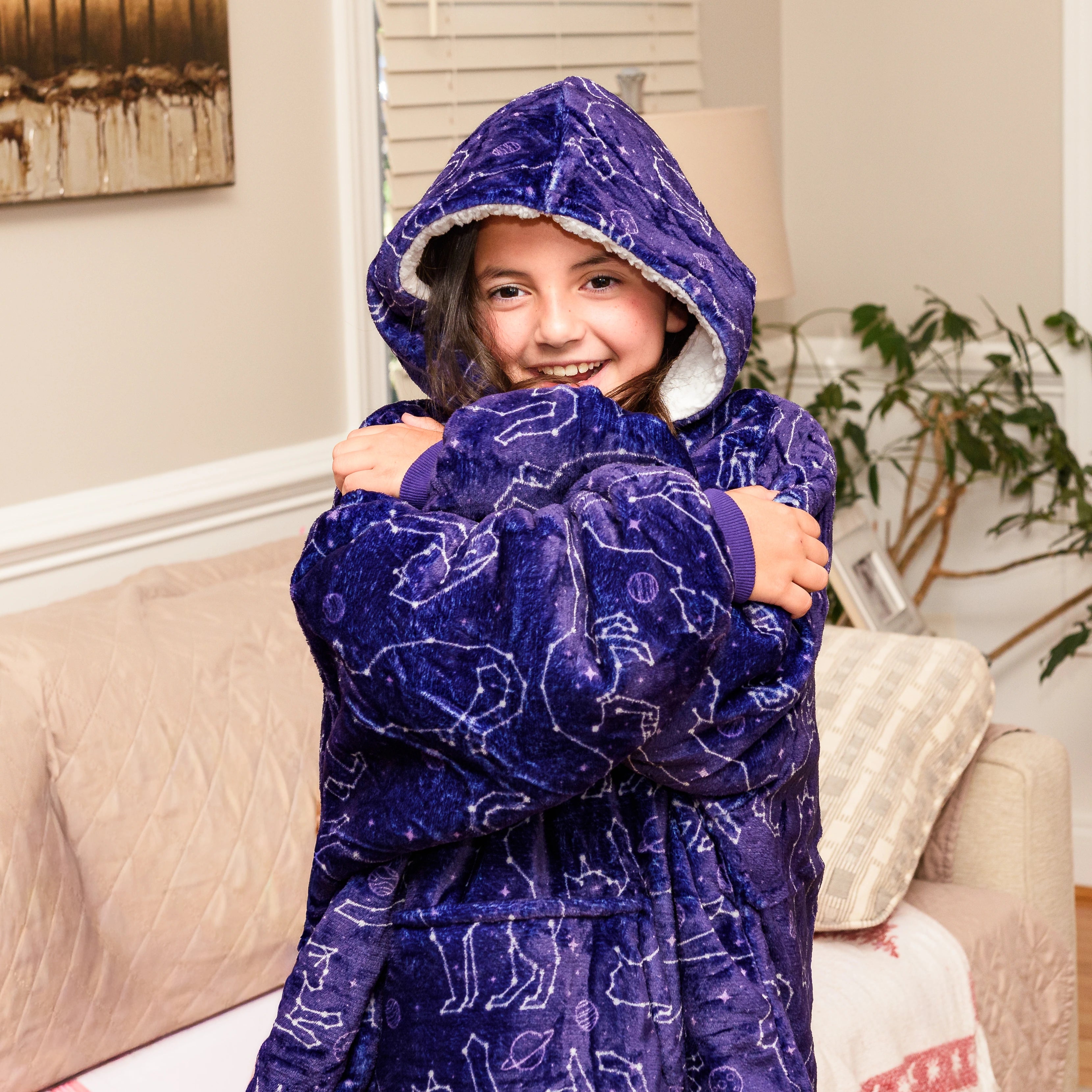 Cats Constellations Kids Blanket Hoodie