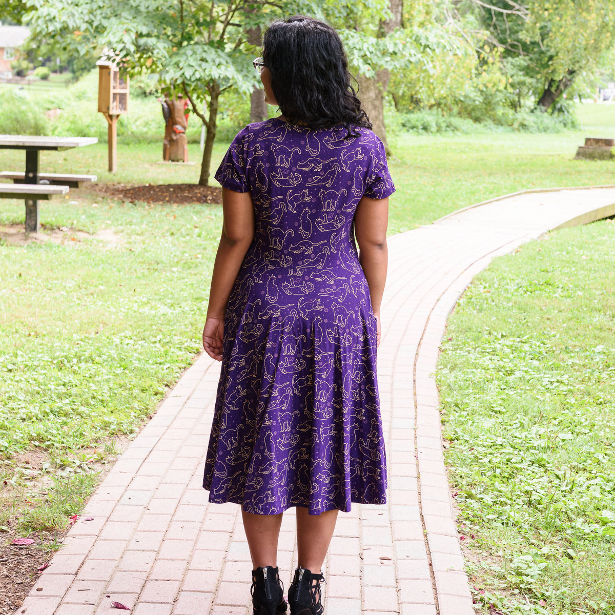 Cats Constellations Petite Twirl Dress with Pockets